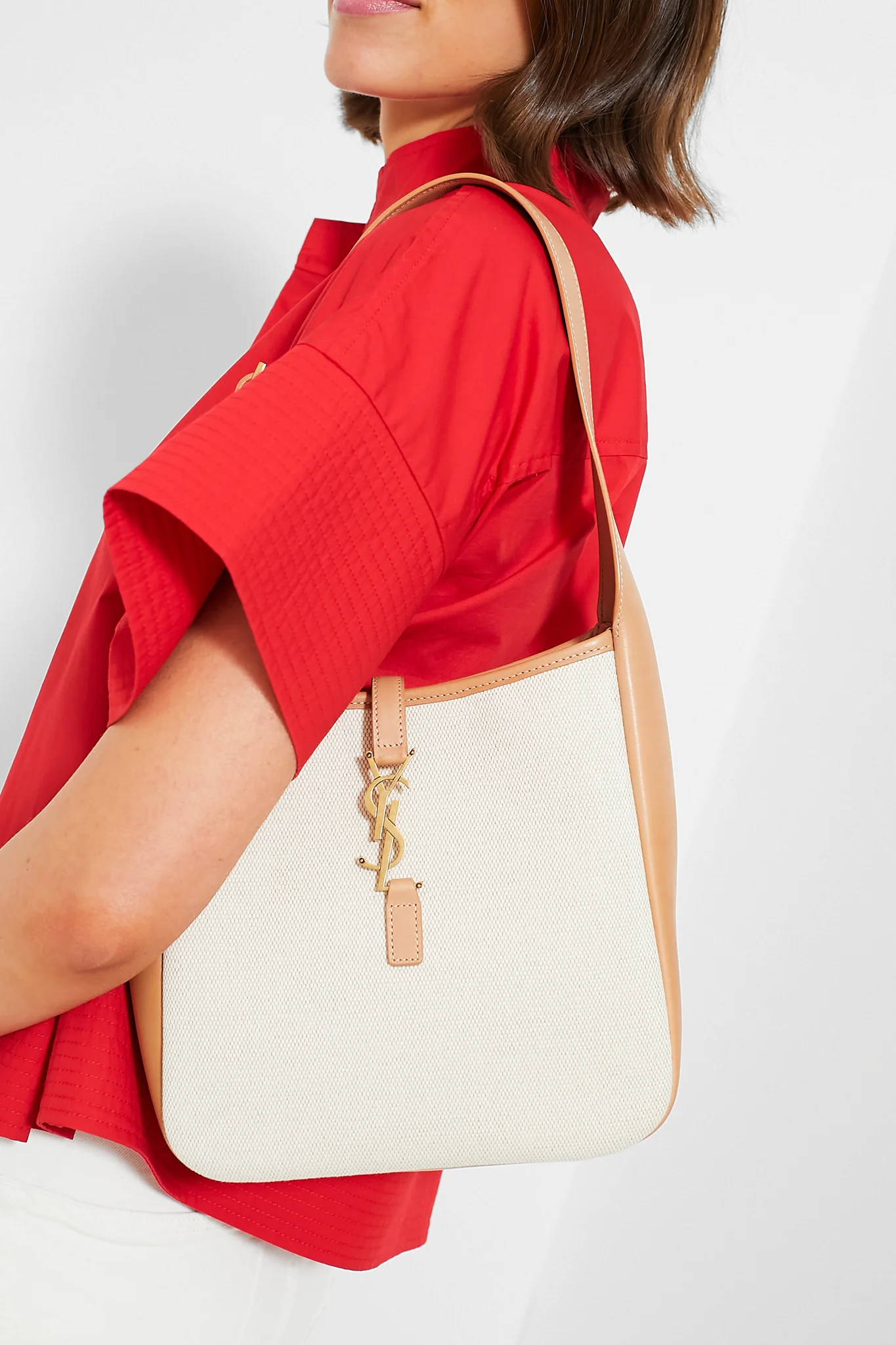 Saint Laurent Canvas Small Le 5 A 7 Hobo Bag - Image 3