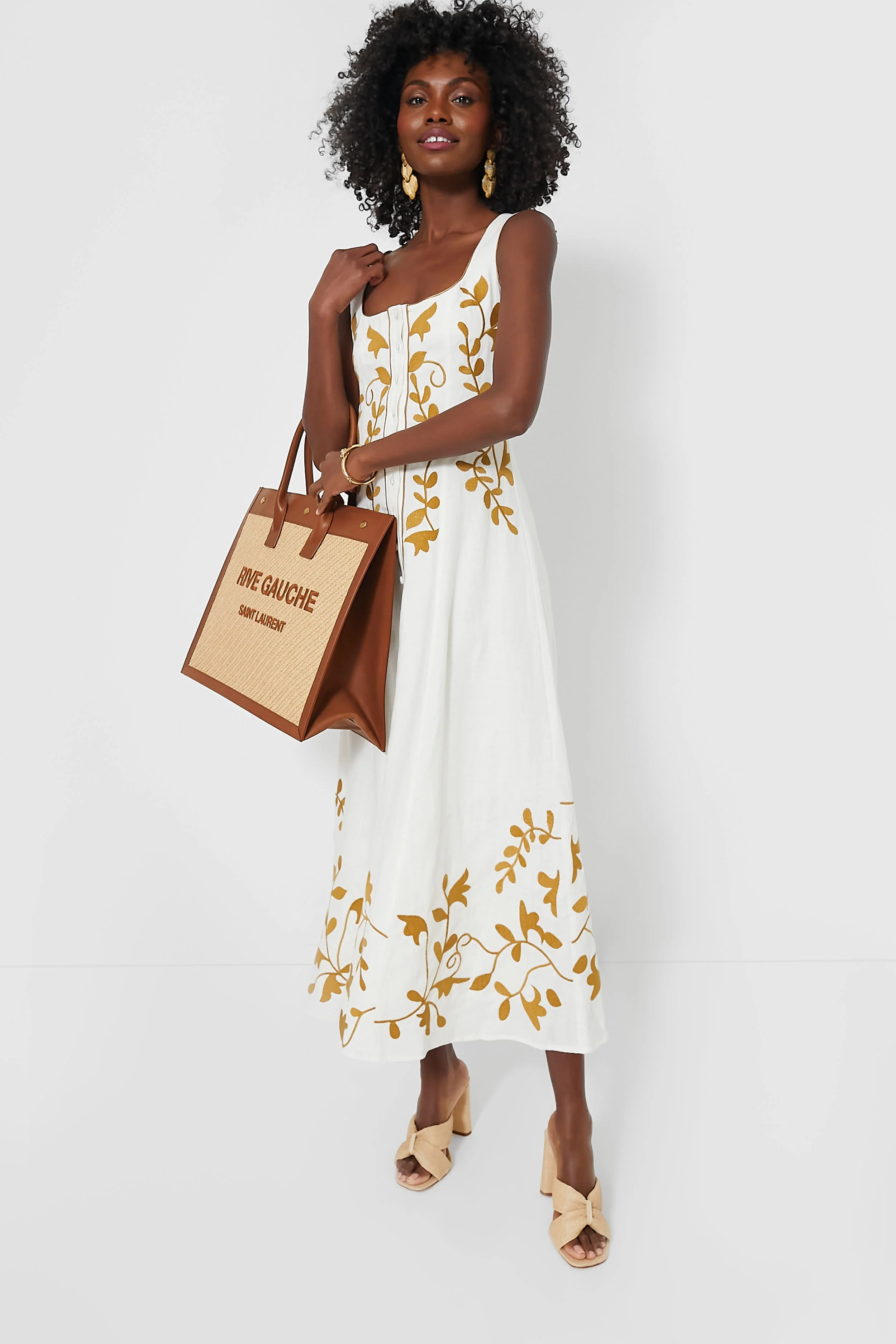 Saint Laurent Natural Sand Rive Gauche Tote Bag - Image 2