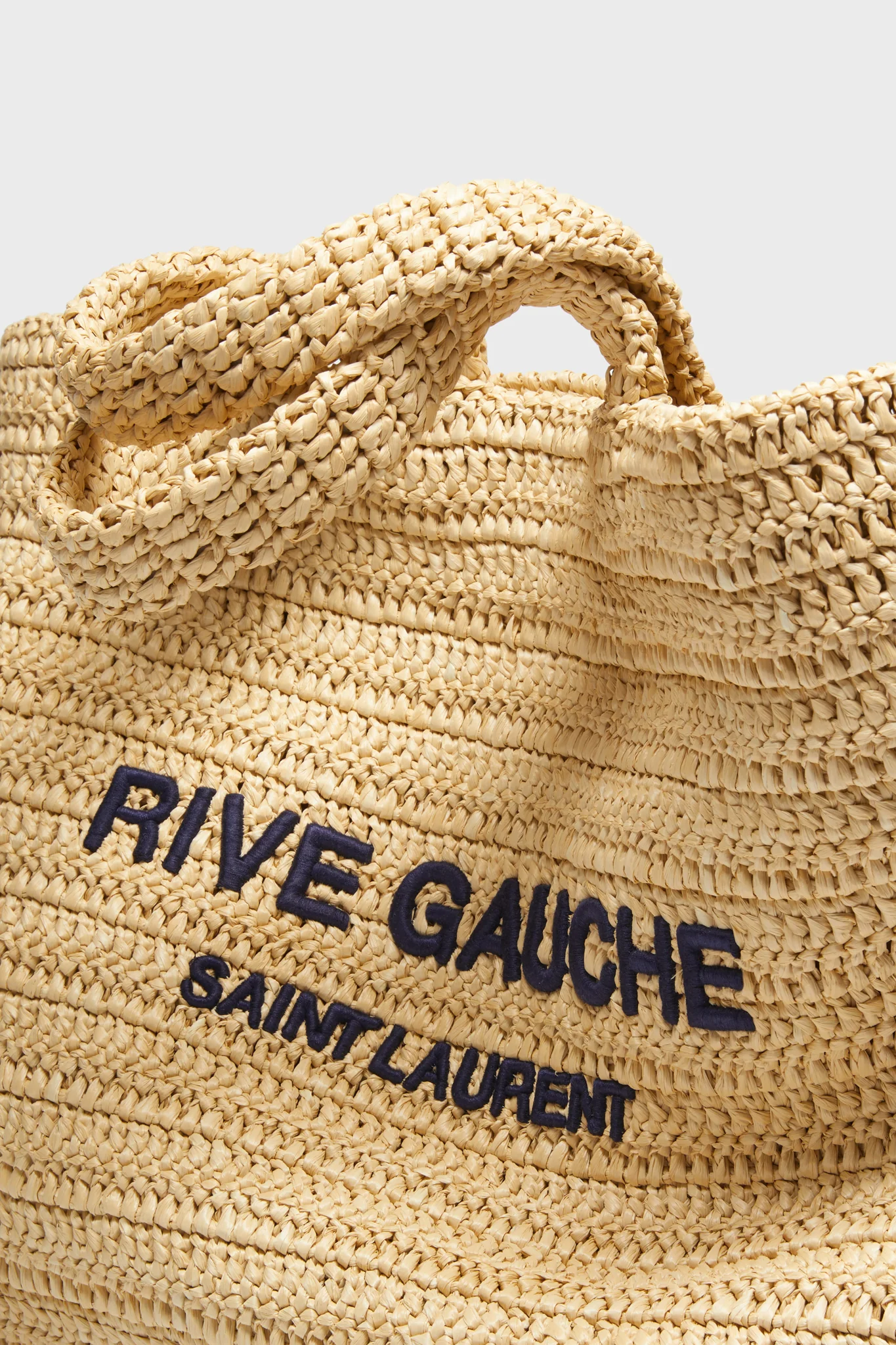 Saint Laurent Raffia Rive Gauche Tote Bag - Image 6