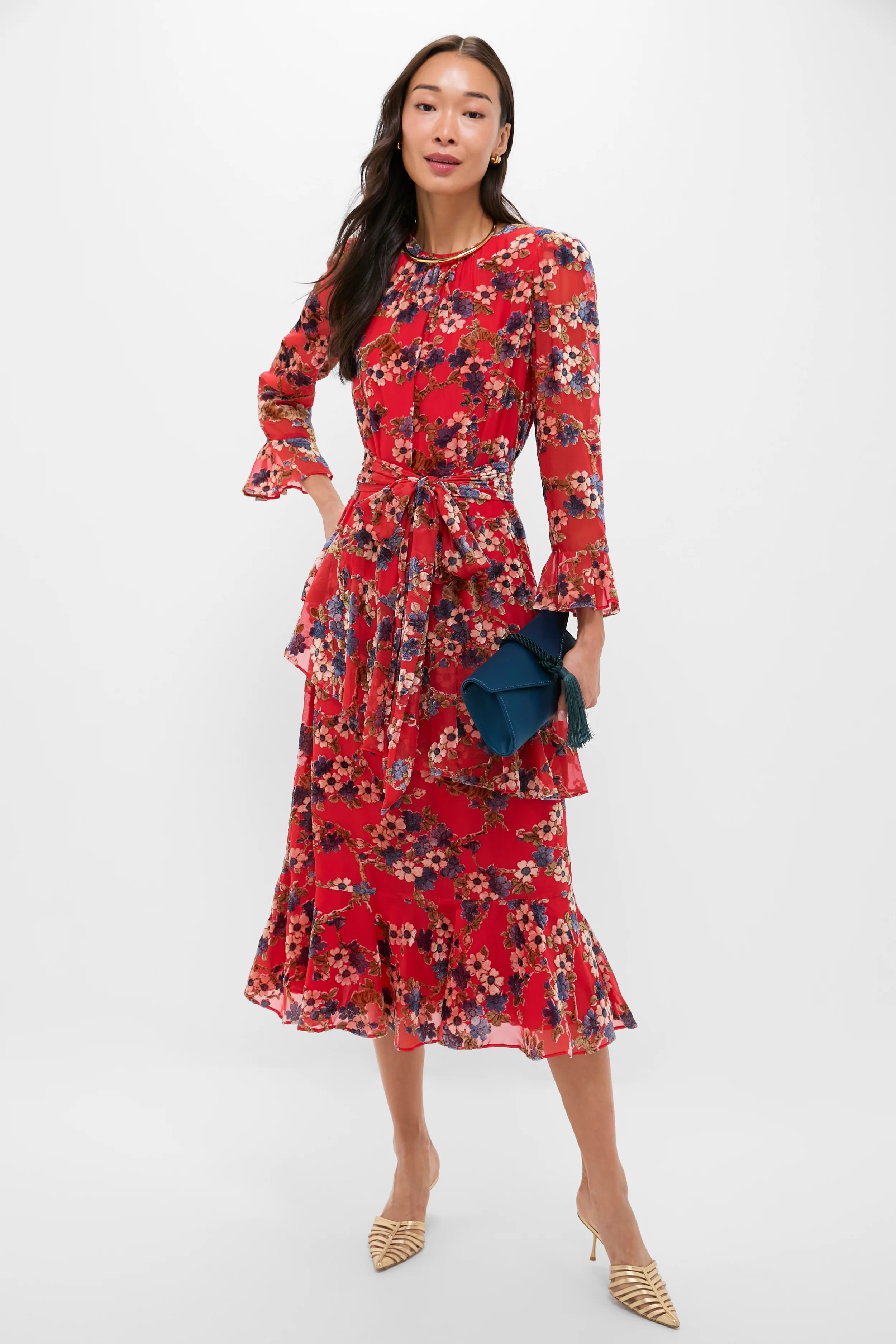 Sakura Blossom Burnout Velvet Sasha Dress - Image 2