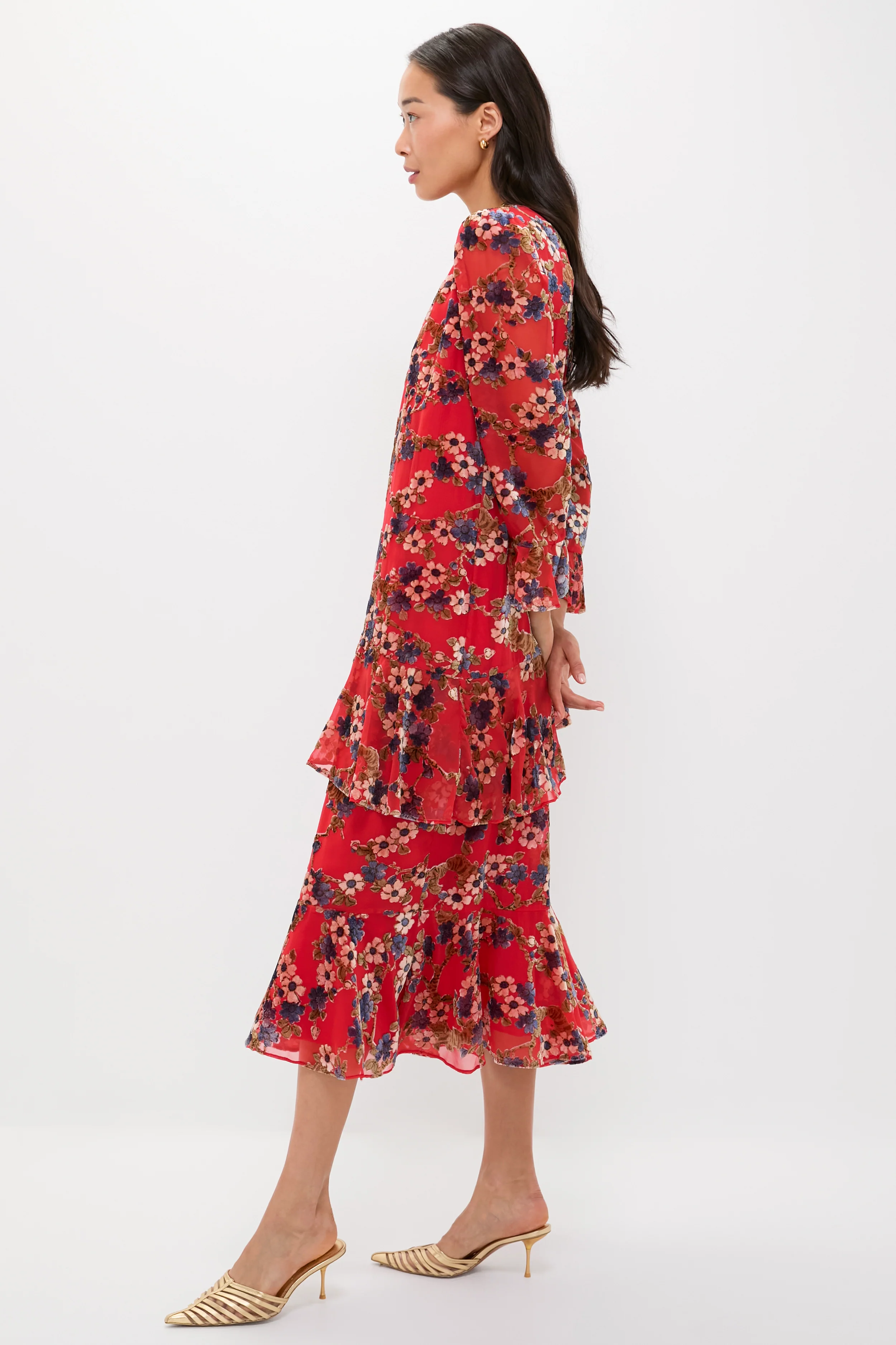 Sakura Blossom Burnout Velvet Sasha Dress - Image 3