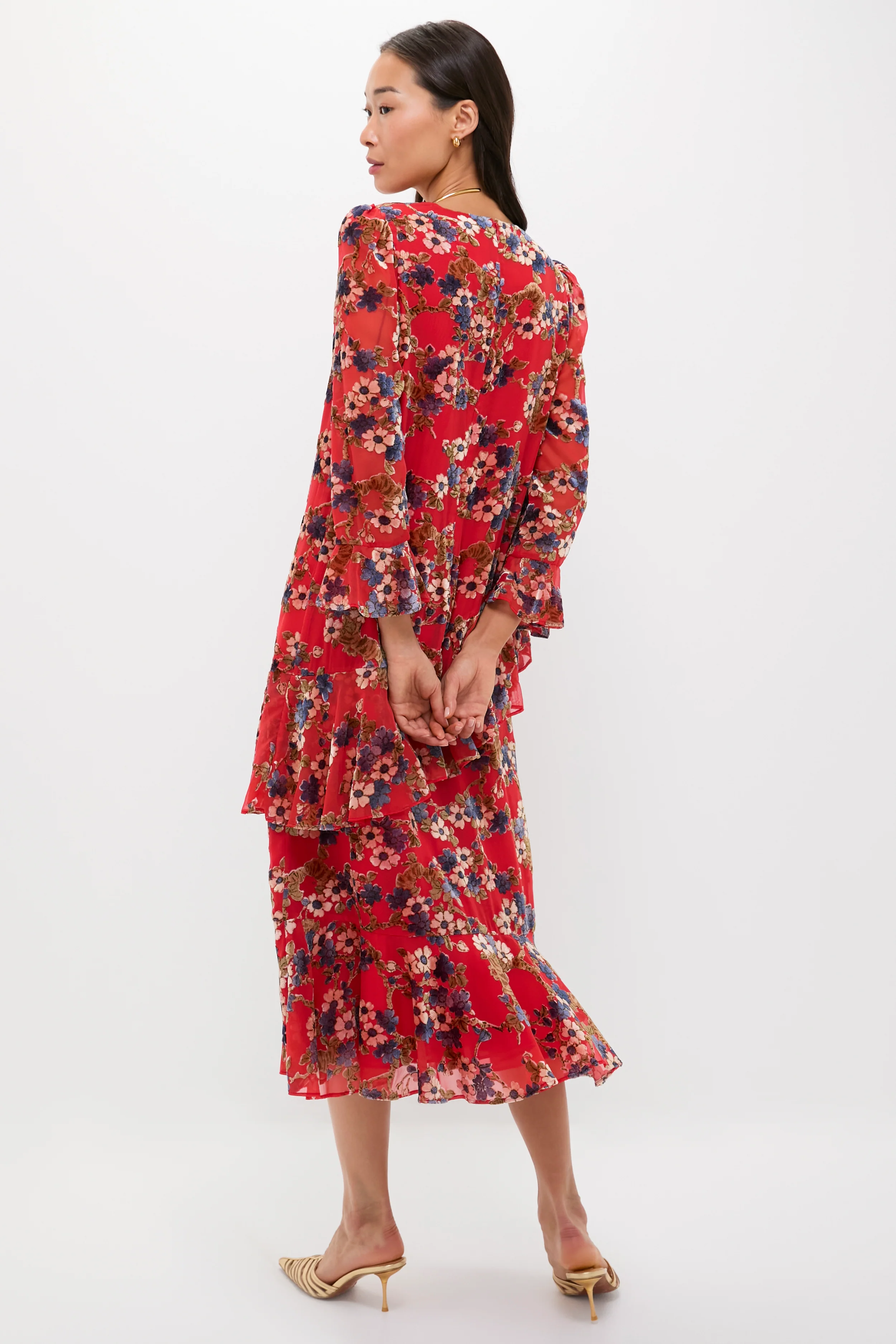 Sakura Blossom Burnout Velvet Sasha Dress - Image 4