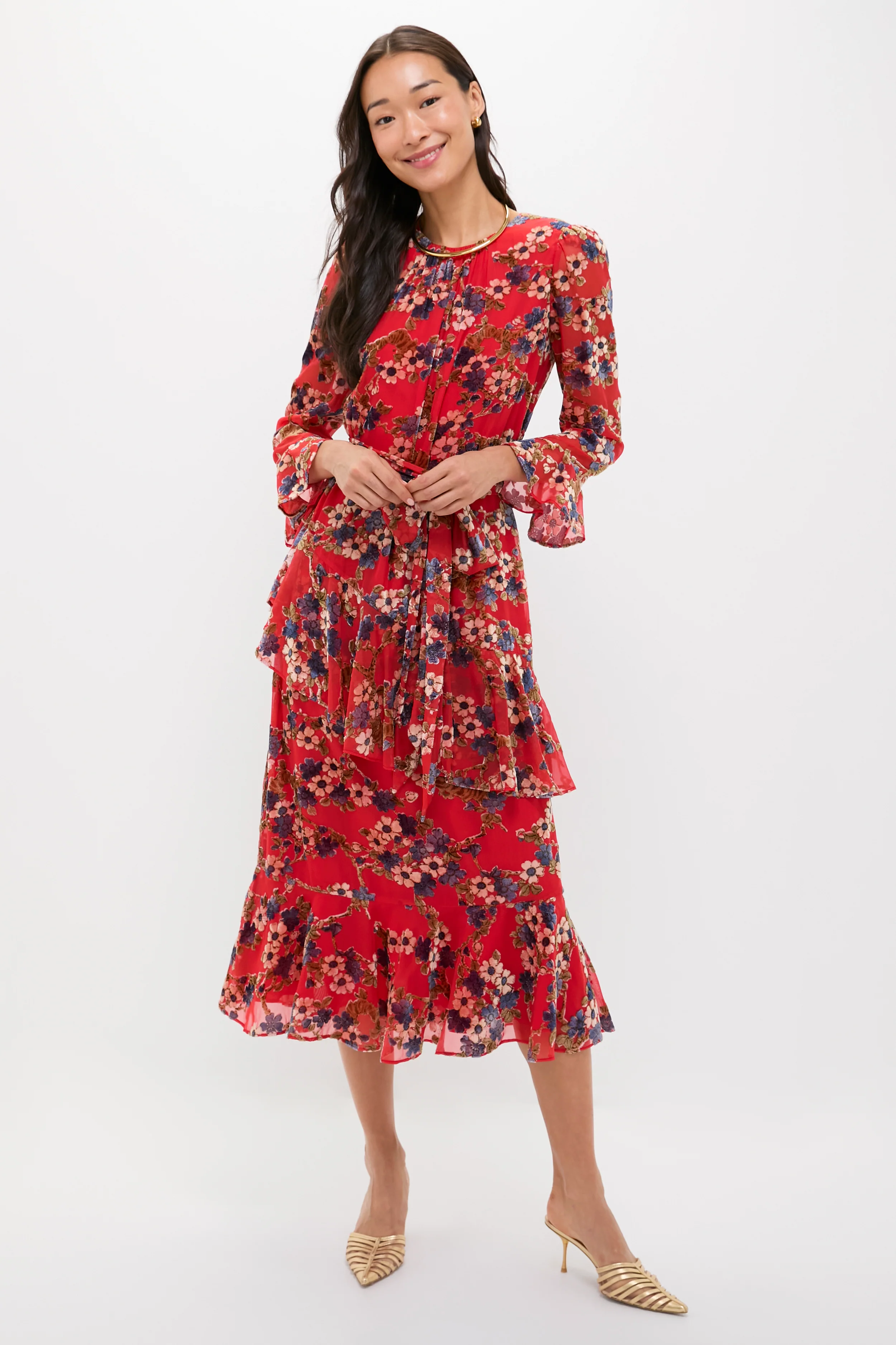 Sakura Blossom Burnout Velvet Sasha Dress - Image 5