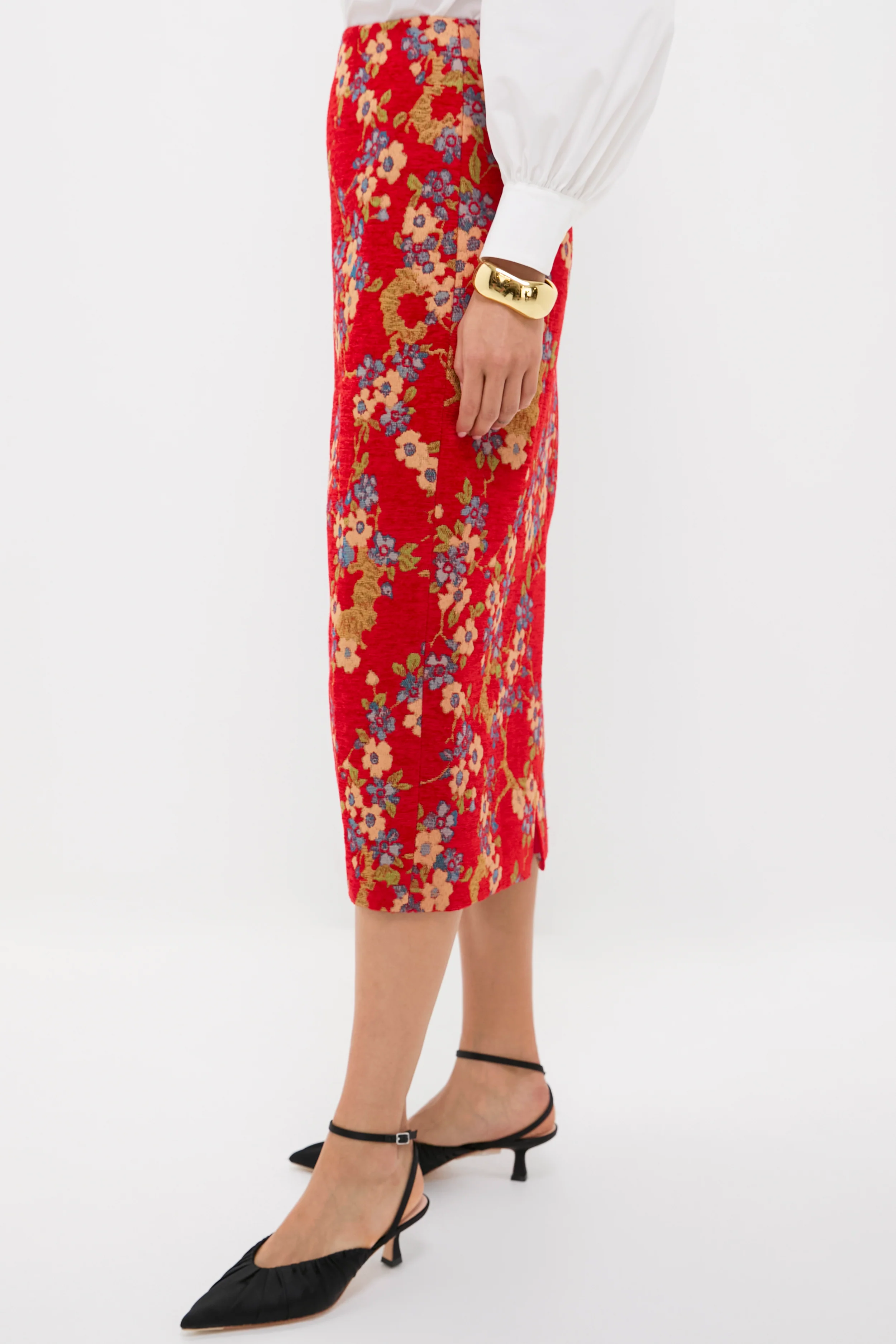 Sakura Blossom Chenille Jacquard Ellington Skirt - Image 3