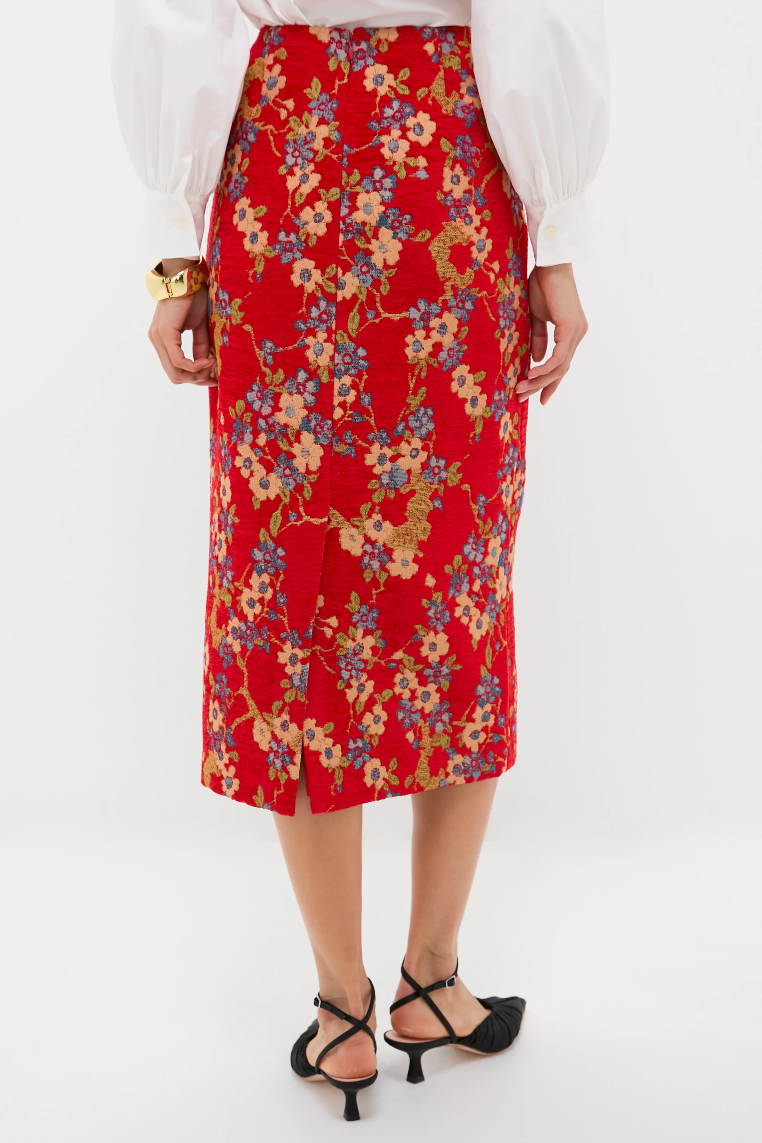 Sakura Blossom Chenille Jacquard Ellington Skirt - Image 4