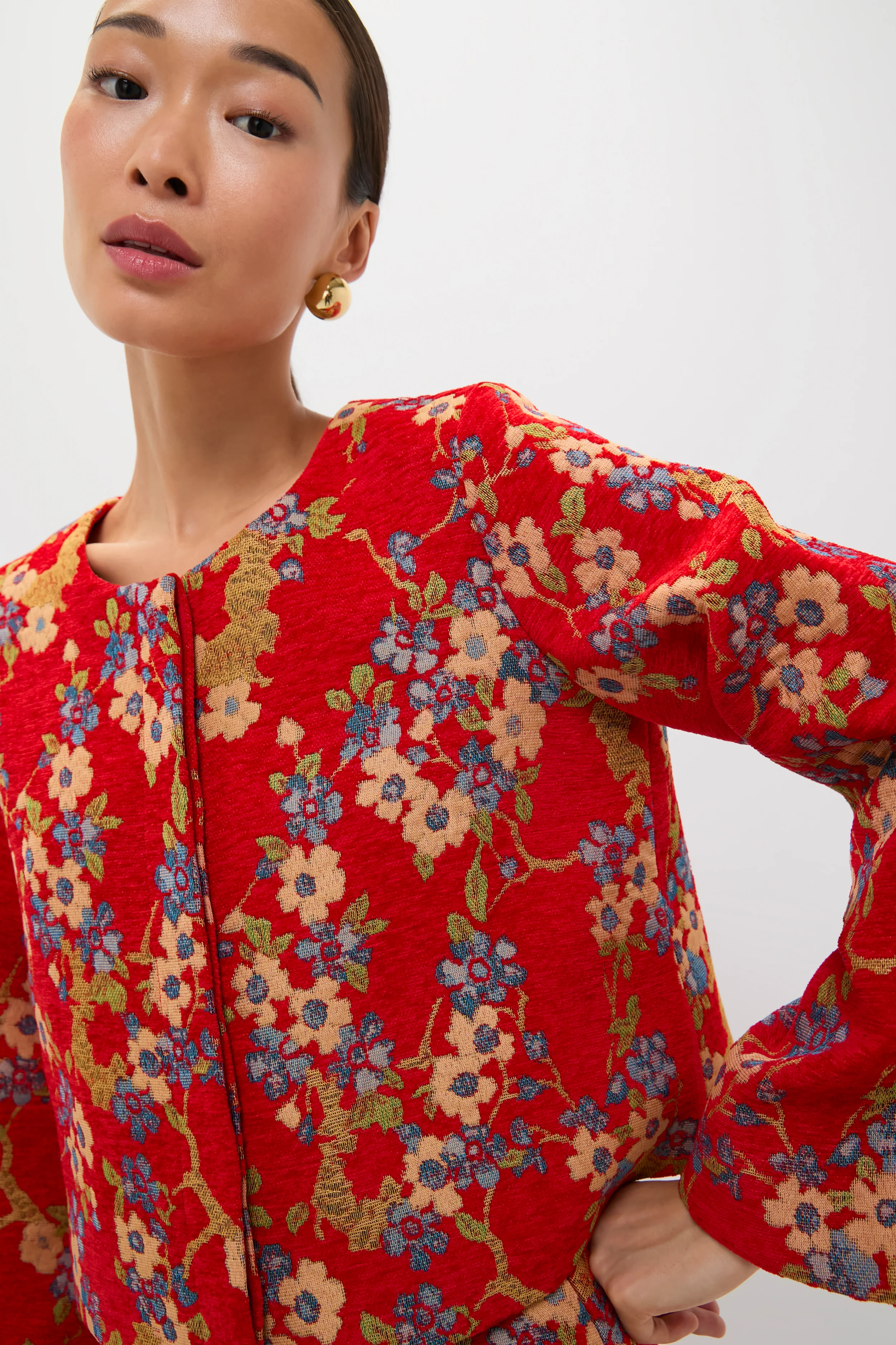 Sakura Blossom Chenille Jacquard Maxine Jacket - Image 5
