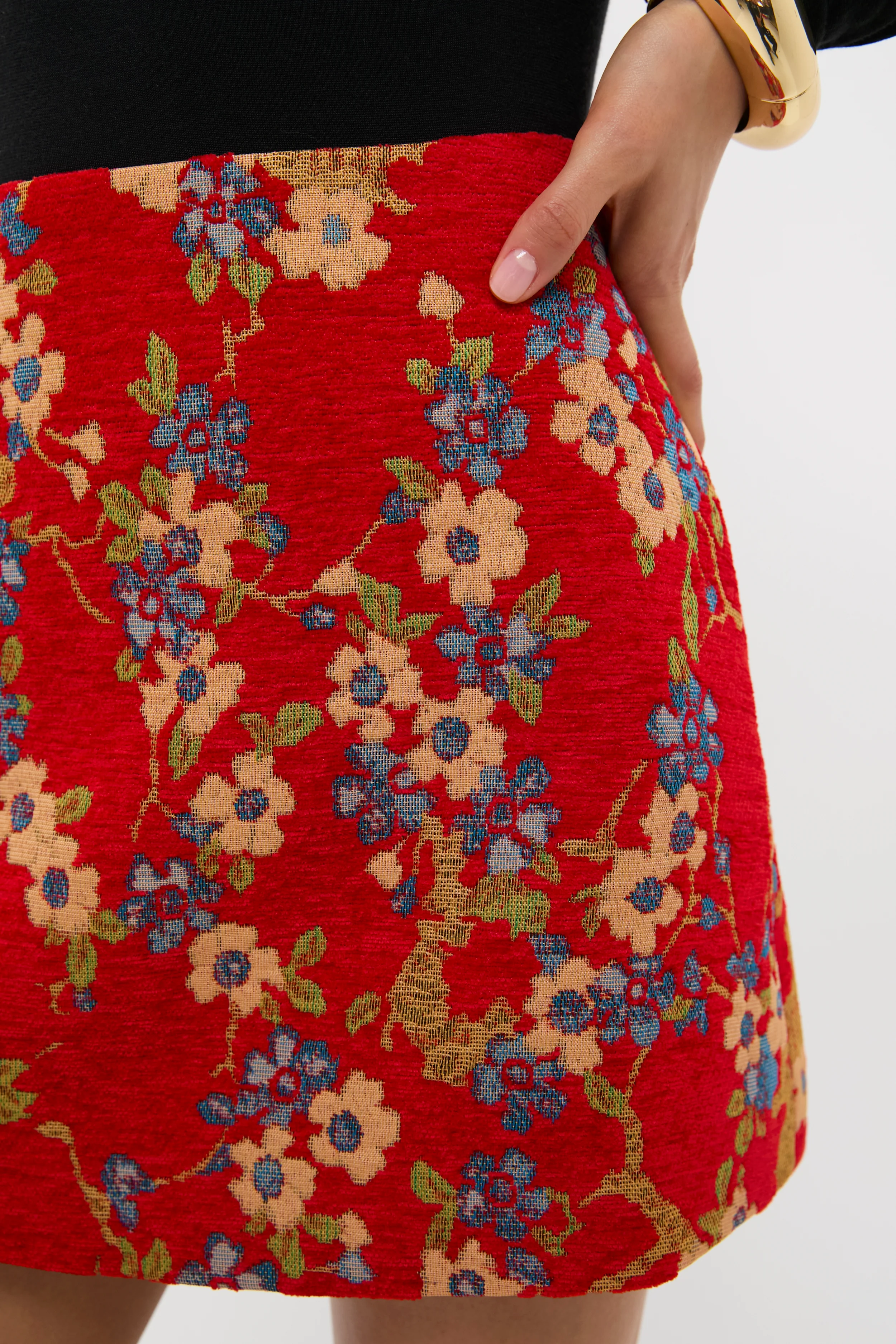 Sakura Blossom Chenille Jacquard Meg Mini Skirt - Image 5