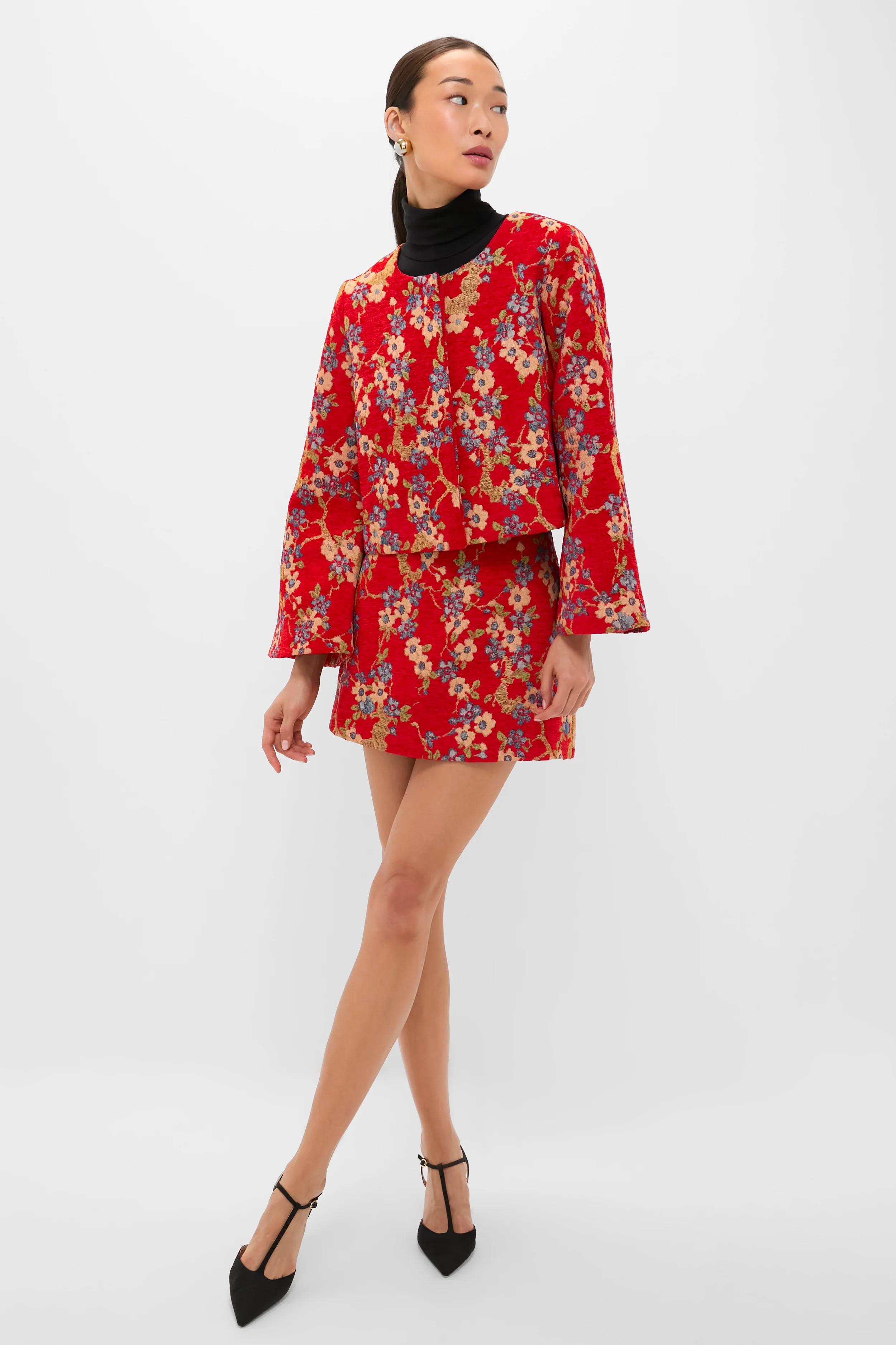 Sakura Blossom Chenille Jacquard Meg Mini Skirt - Image 6