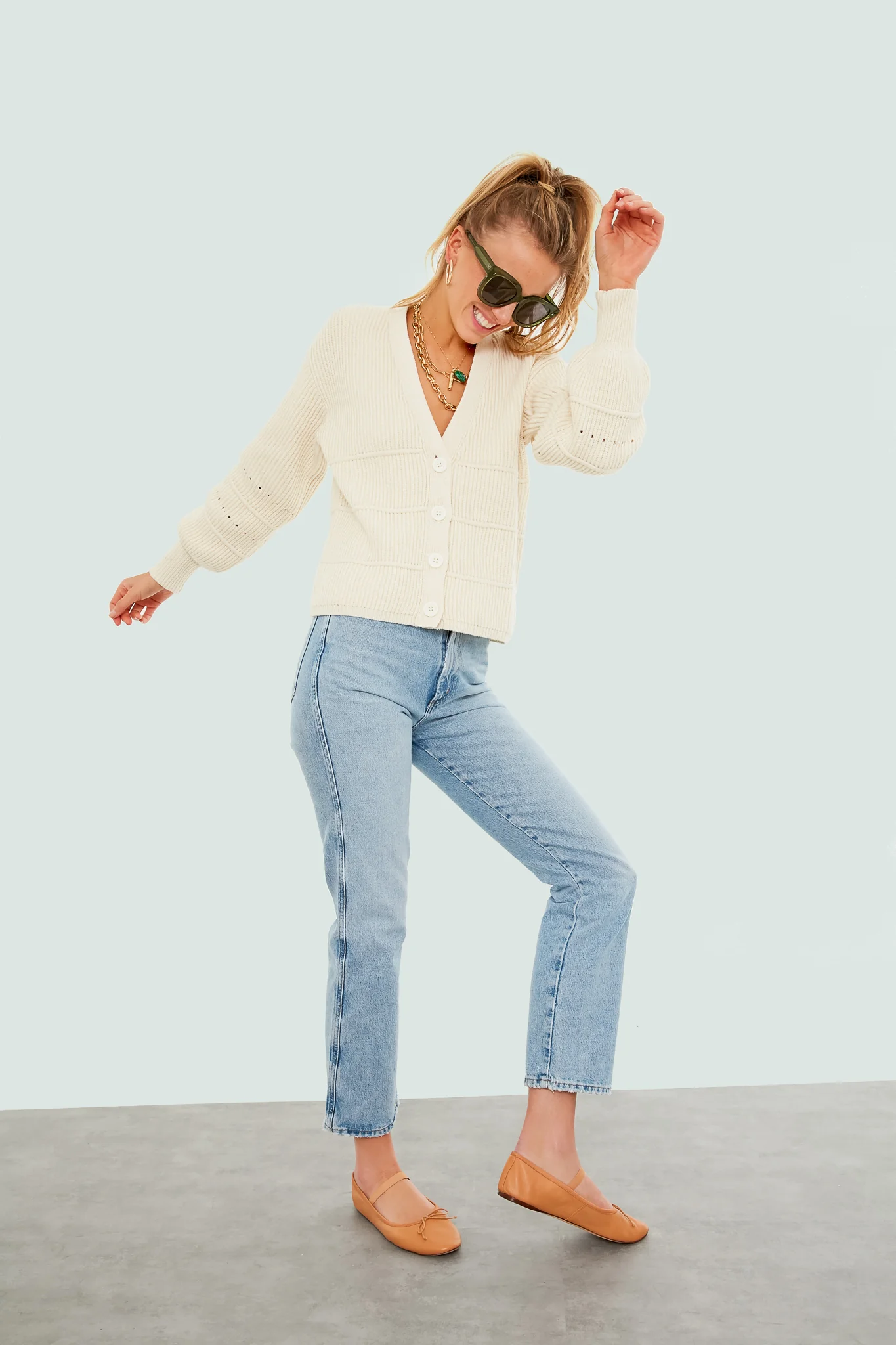 Sandshell Ana Stitch Cardigan - Image 3