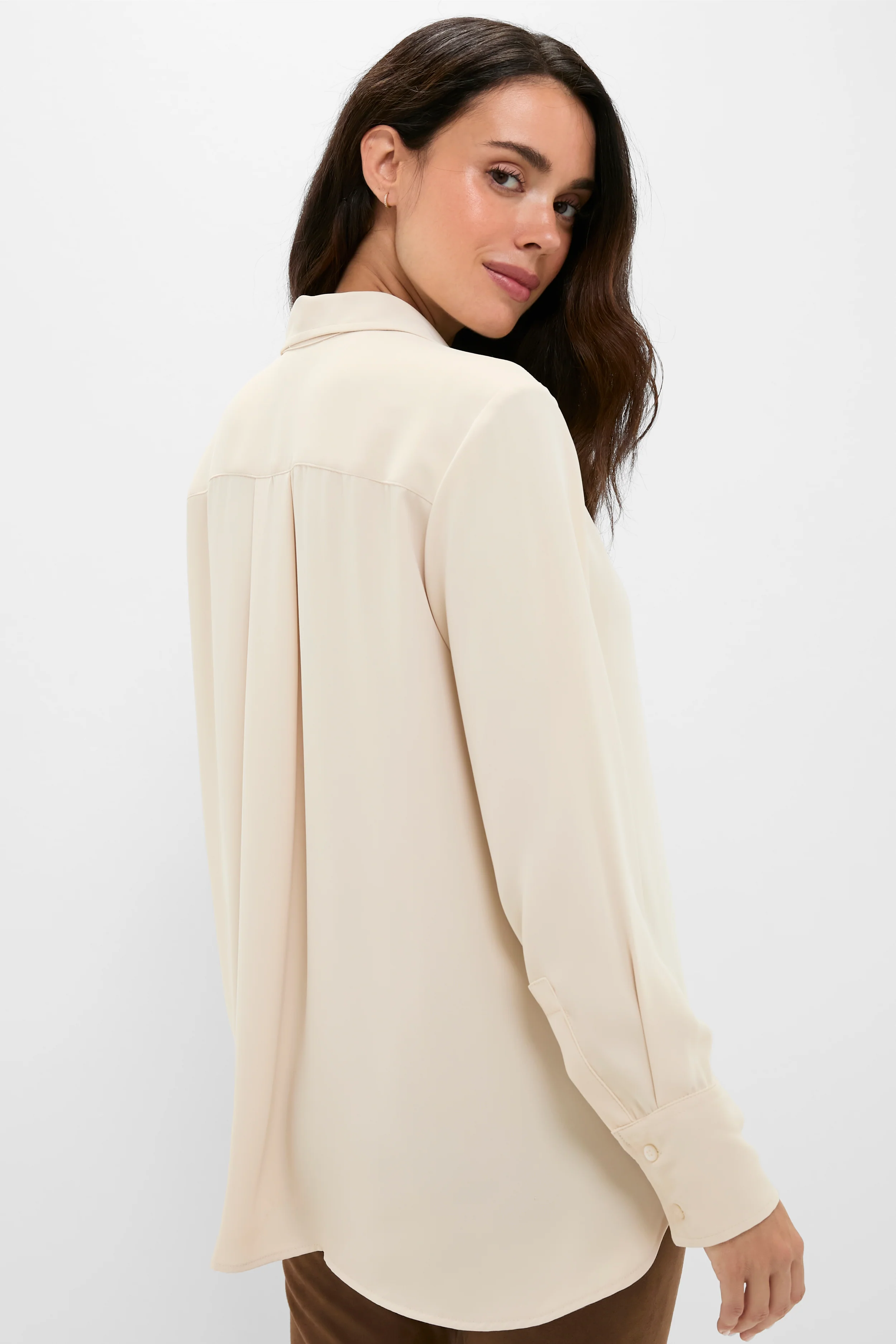 Sandshell Celest Drapey Button Down - Image 4