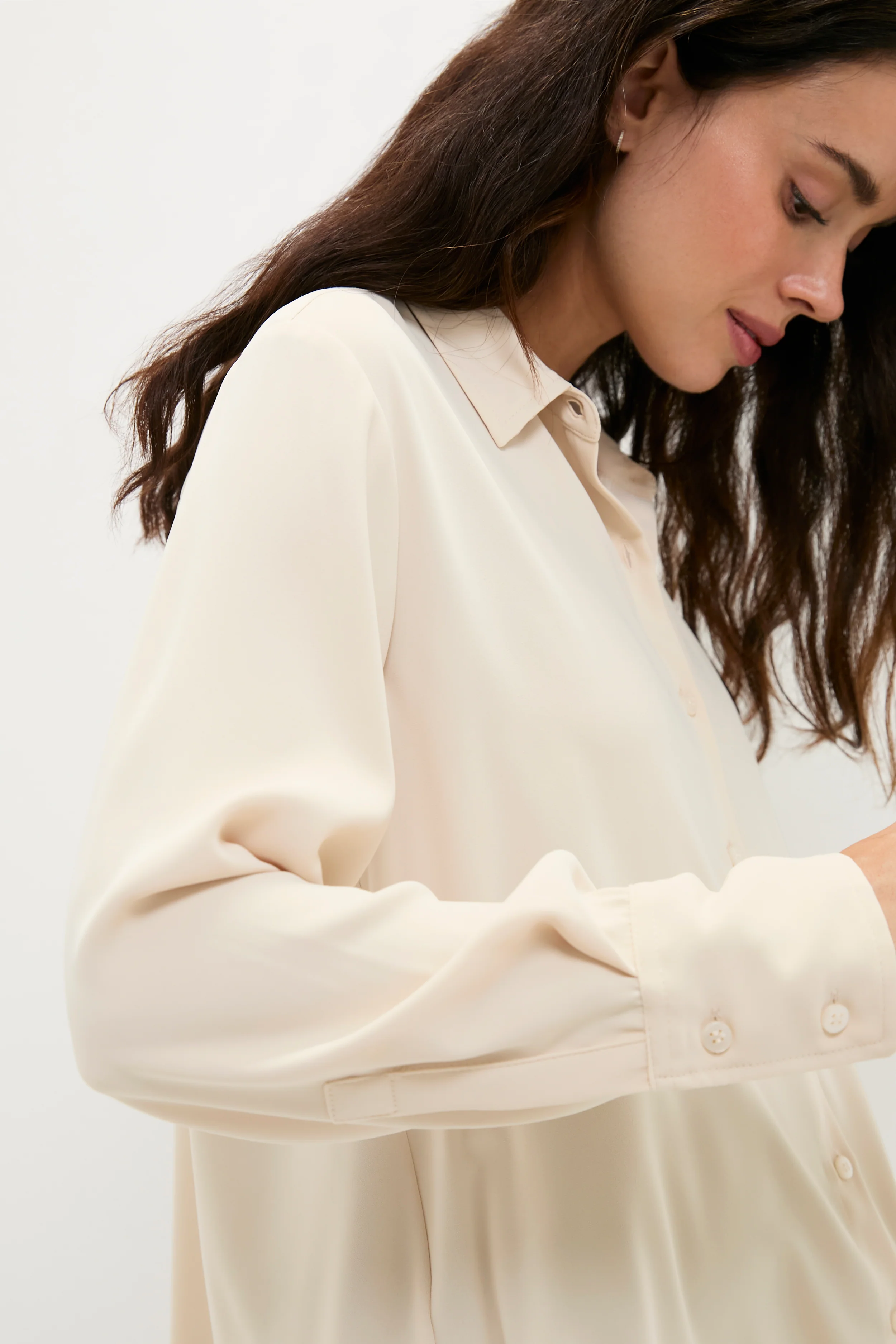 Sandshell Celest Drapey Button Down - Image 5