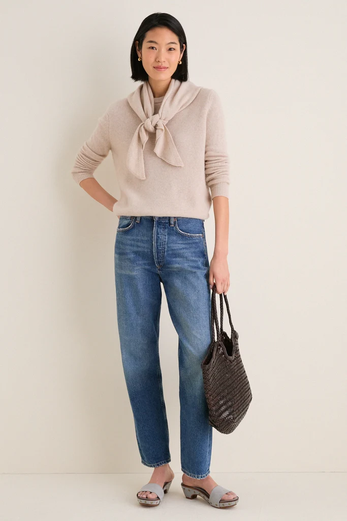 Sandstone Cashmere Bodie Boyfriend Crewneck - Image 2
