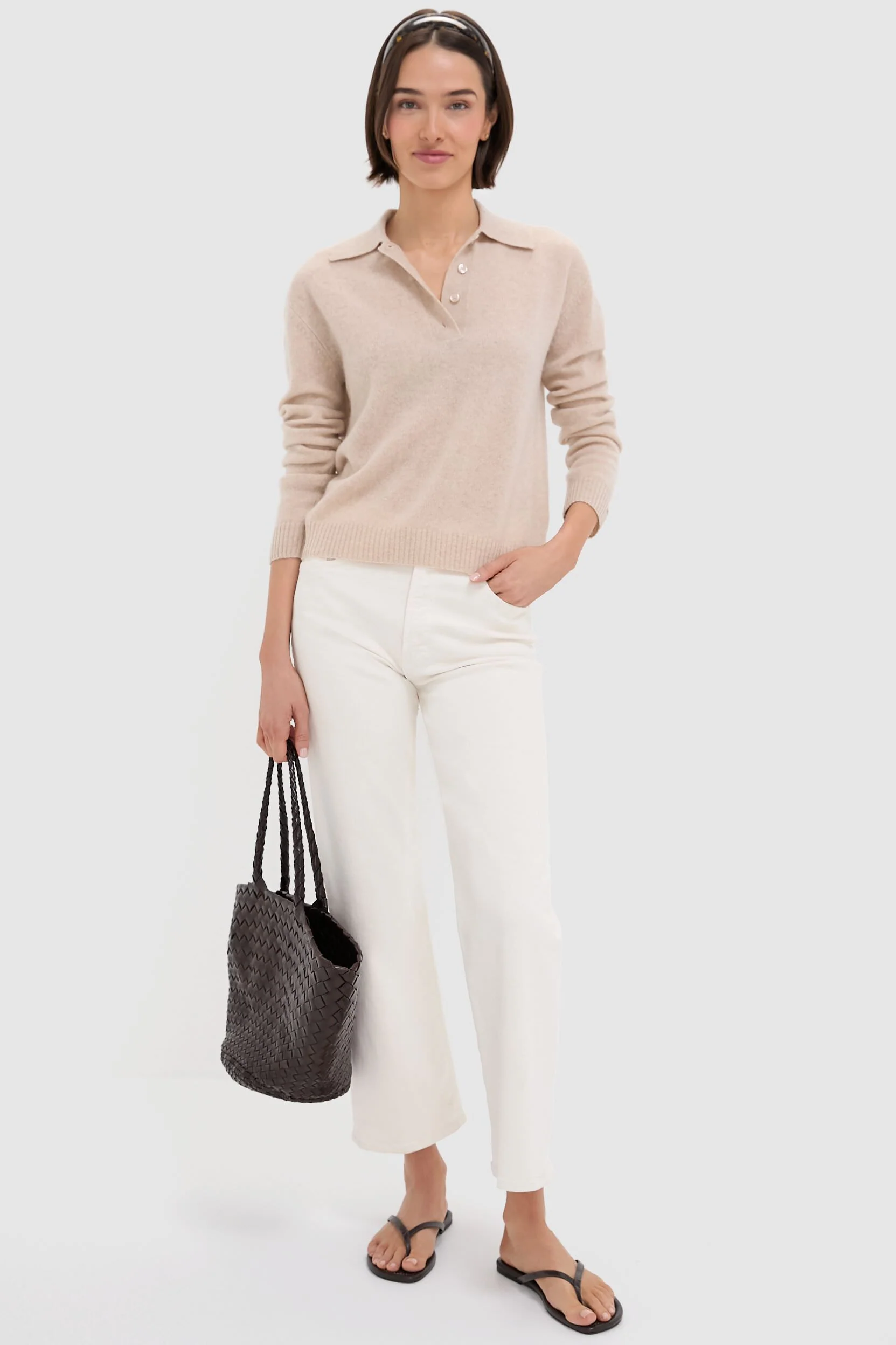Sandstone Cashmere Cassidy Polo Sweater - Image 3