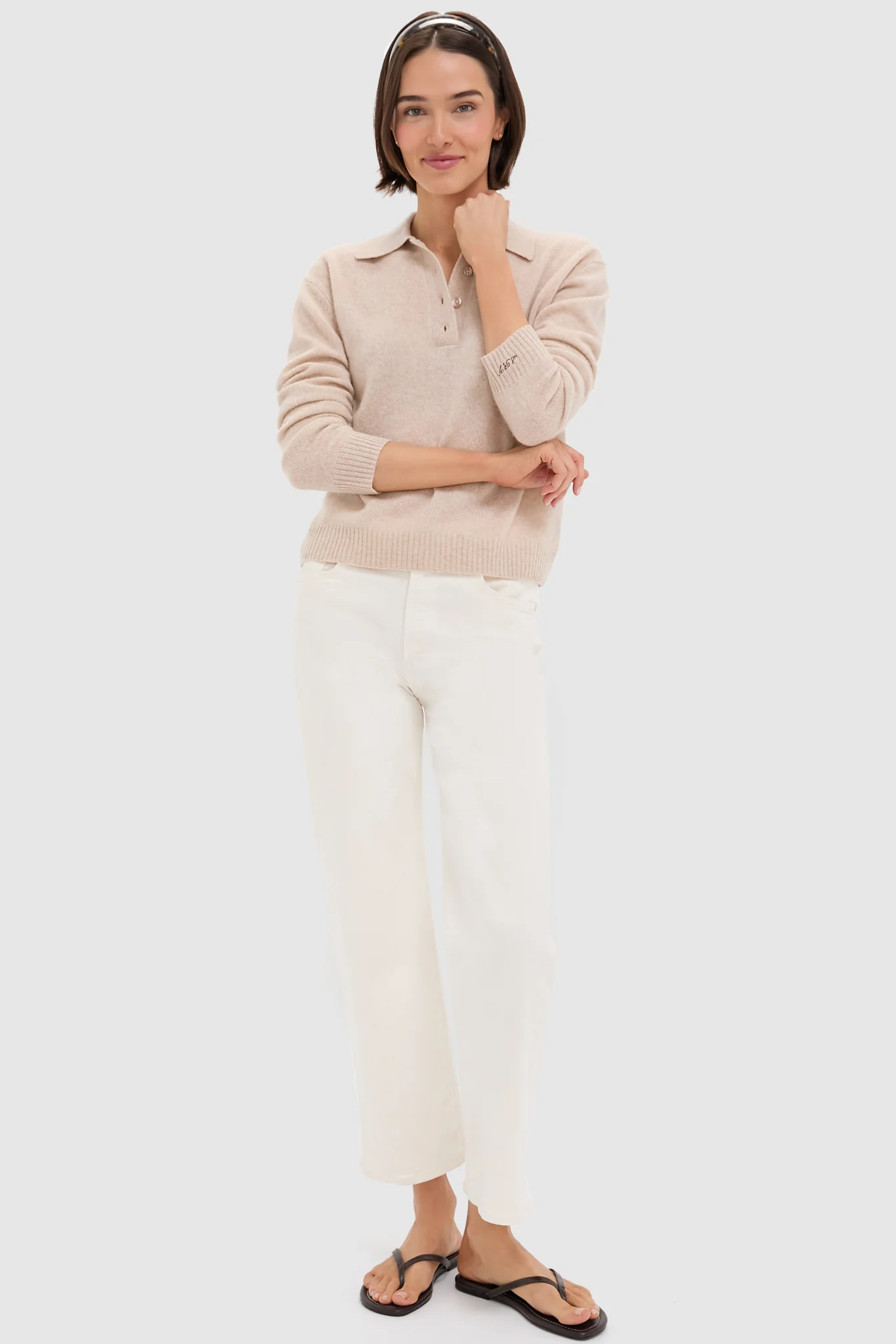Sandstone Cashmere Cassidy Polo Sweater - Image 6
