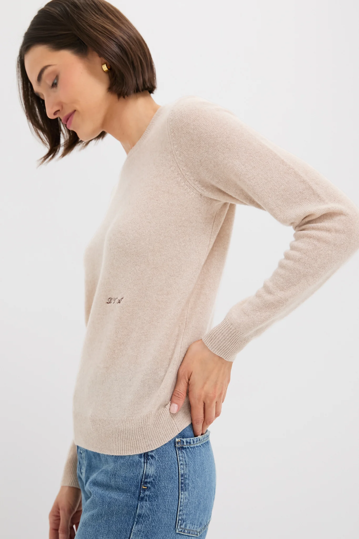 Sandstone Cashmere Crewneck Sweater - Image 3