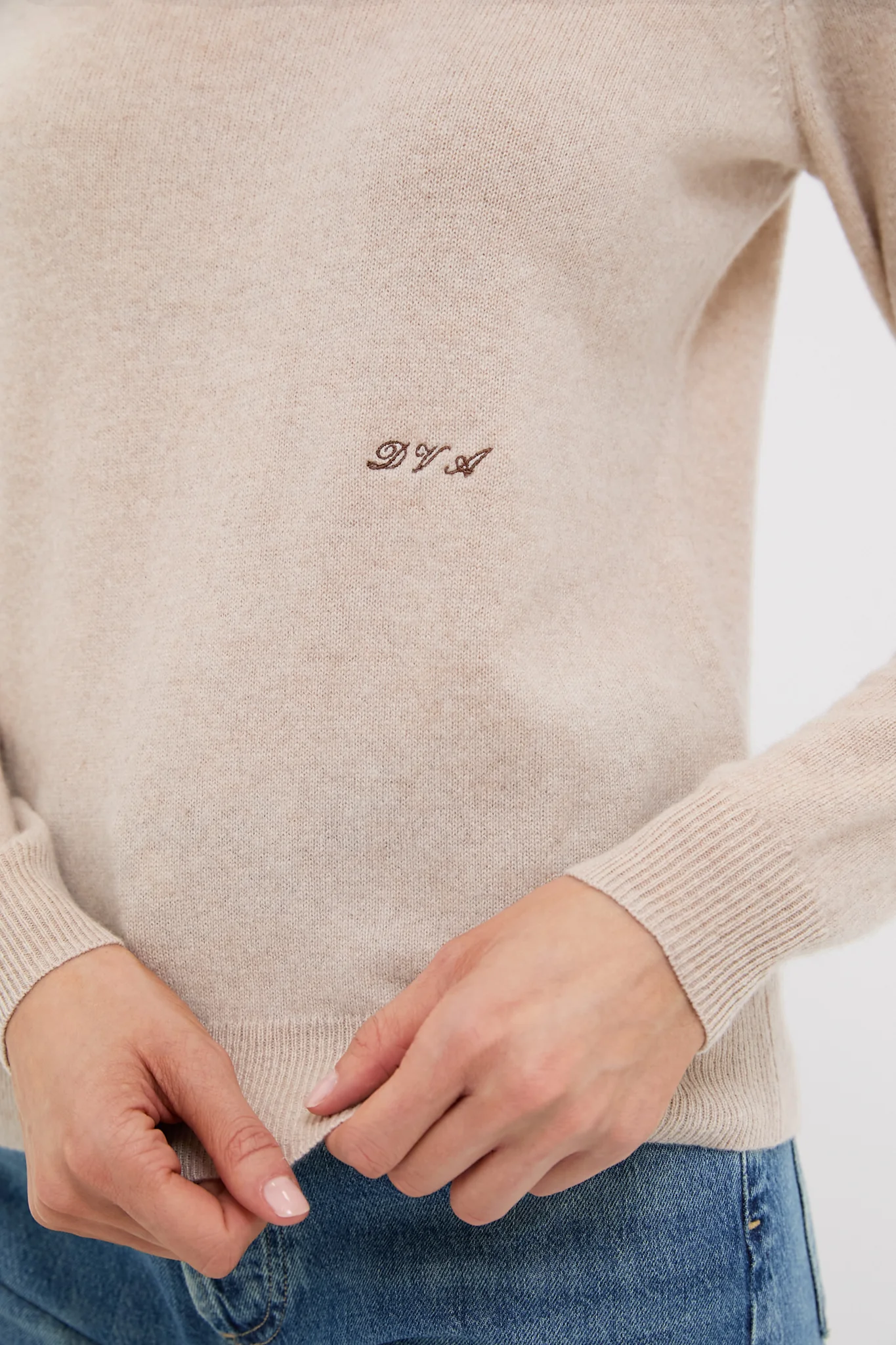 Sandstone Cashmere Crewneck Sweater - Image 5