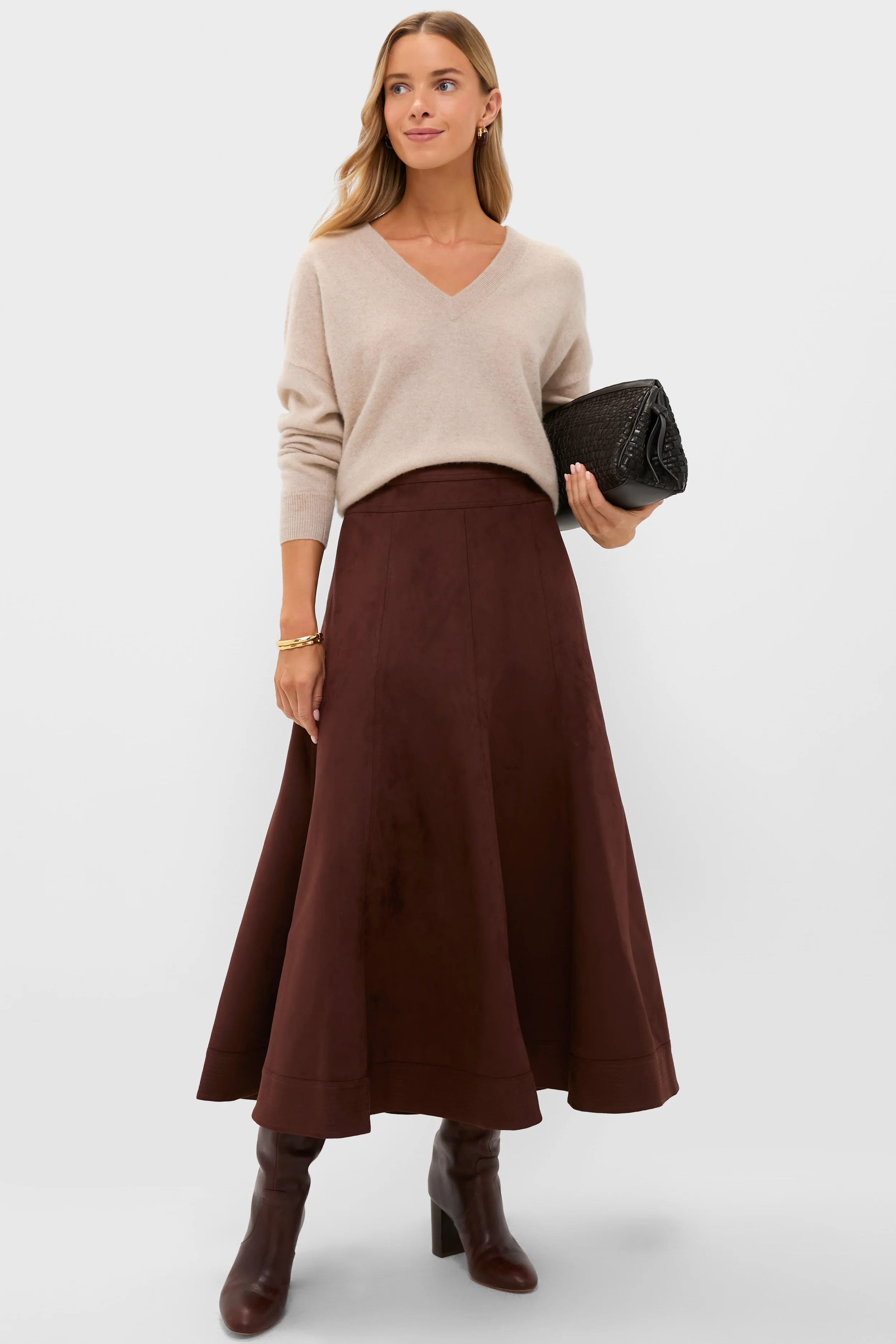 Sandstone Cashmere Emma V-Neck Boyfriend Sweater - Image 2