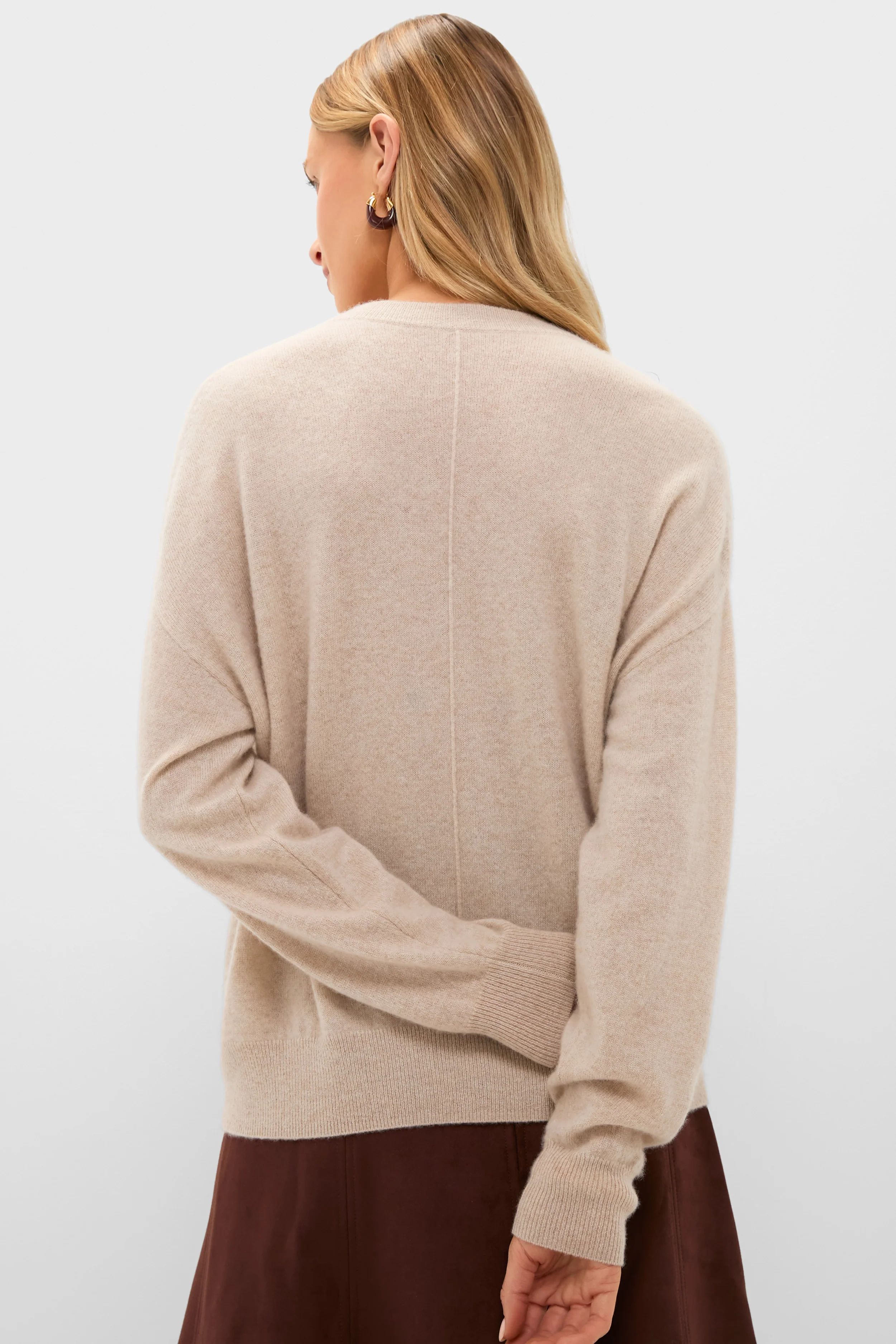 Sandstone Cashmere Emma V-Neck Boyfriend Sweater - Image 6