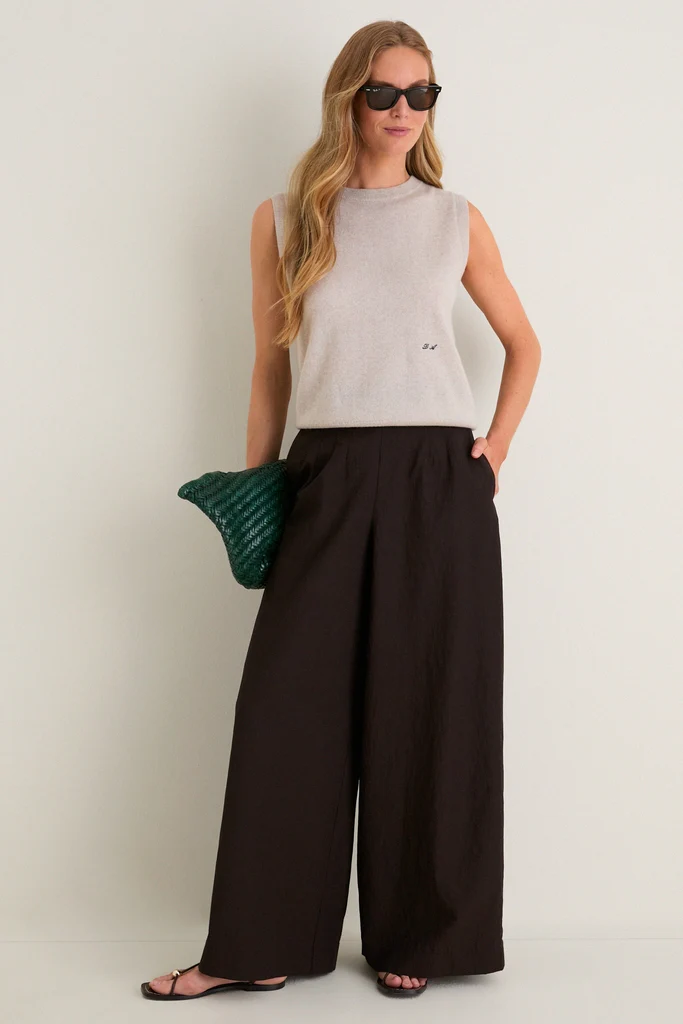 Sandstone Cashmere Sleeveless Ava Shell - Image 2