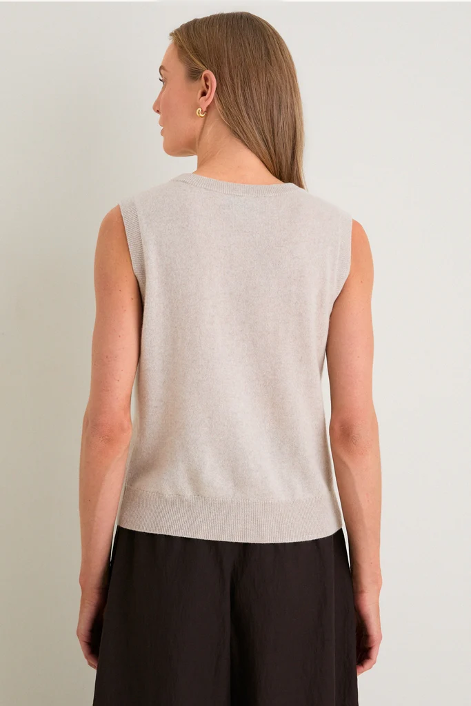Sandstone Cashmere Sleeveless Ava Shell - Image 4