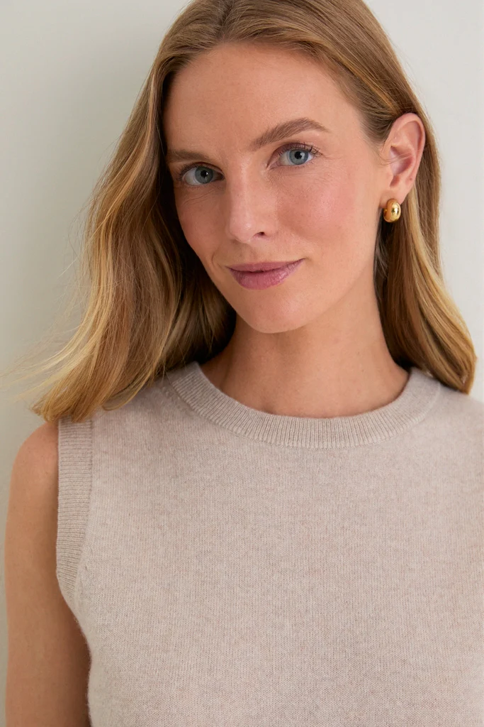 Sandstone Cashmere Sleeveless Ava Shell - Image 5