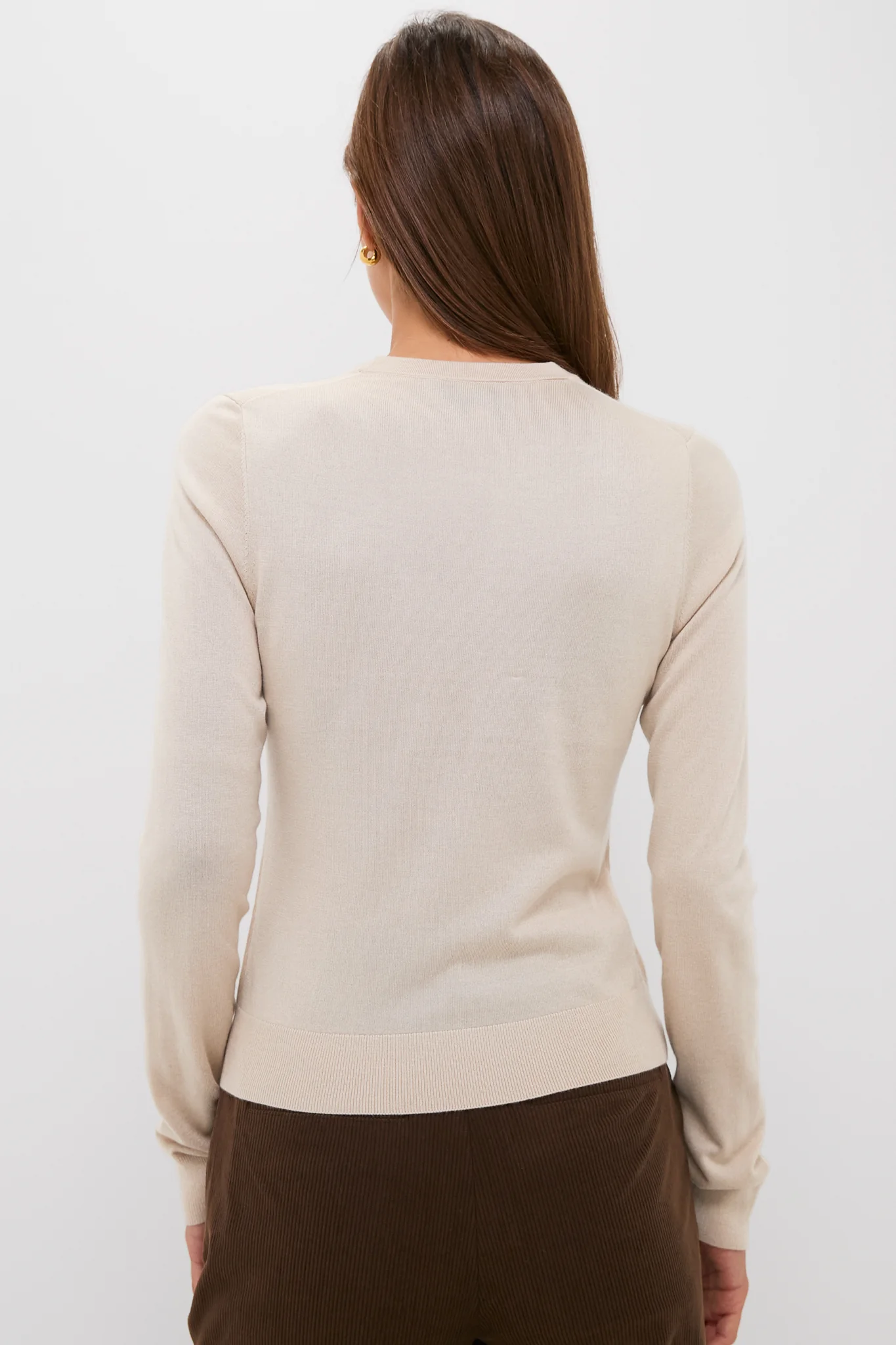Sandstone Cashmere Silk Long Sleeve Katie Tee - Image 3