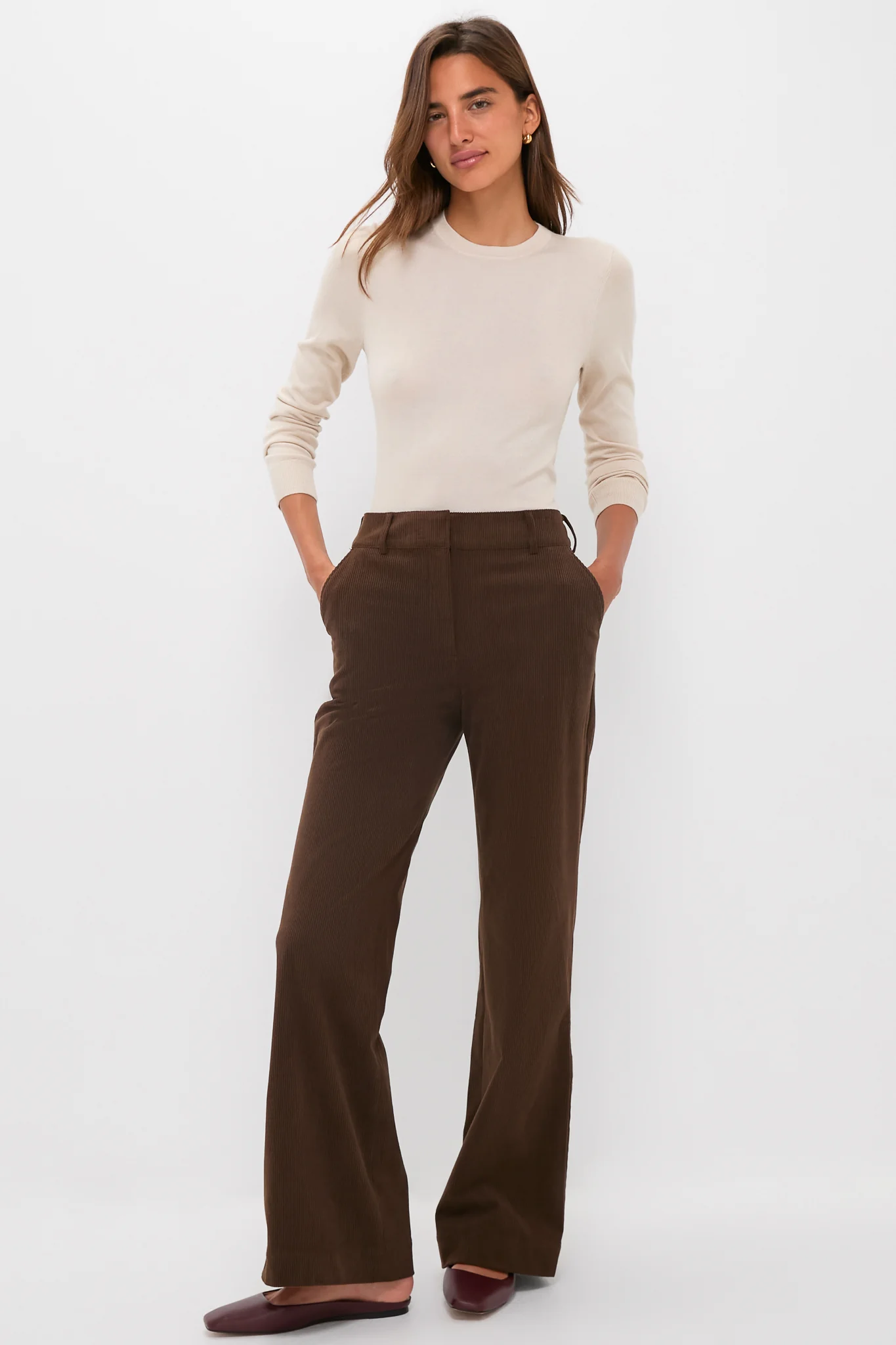 Sandstone Cashmere Silk Long Sleeve Katie Tee - Image 5