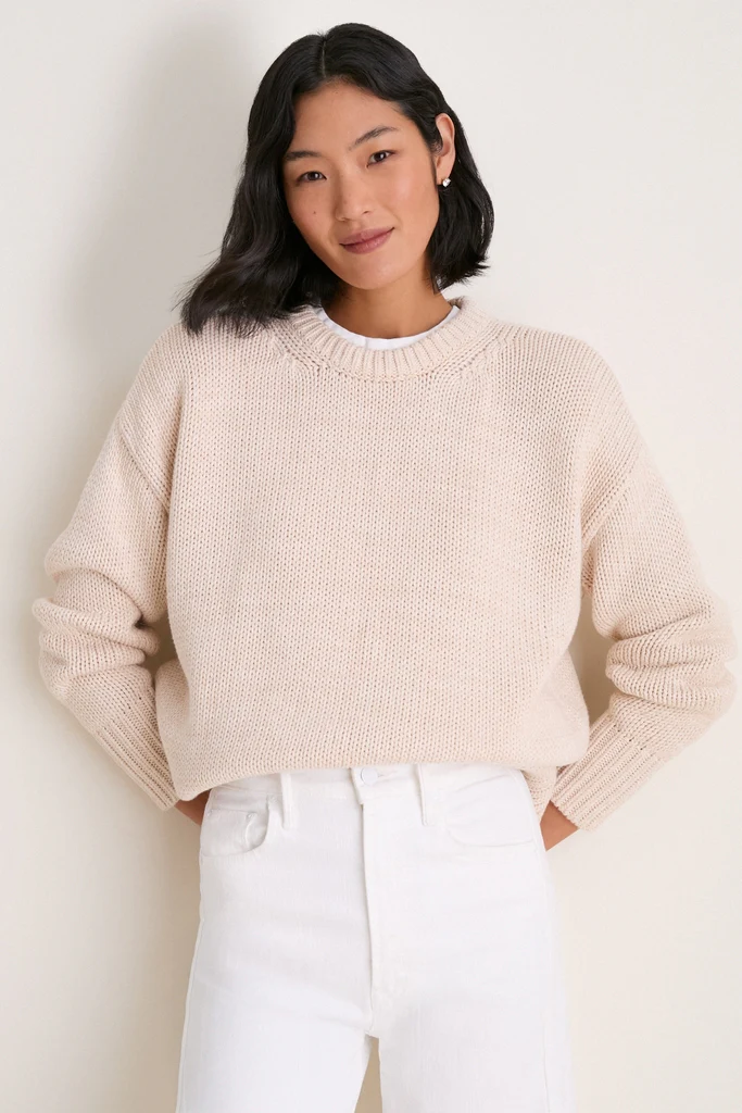 Sandstone Cotton Cliff Crewneck Sweater