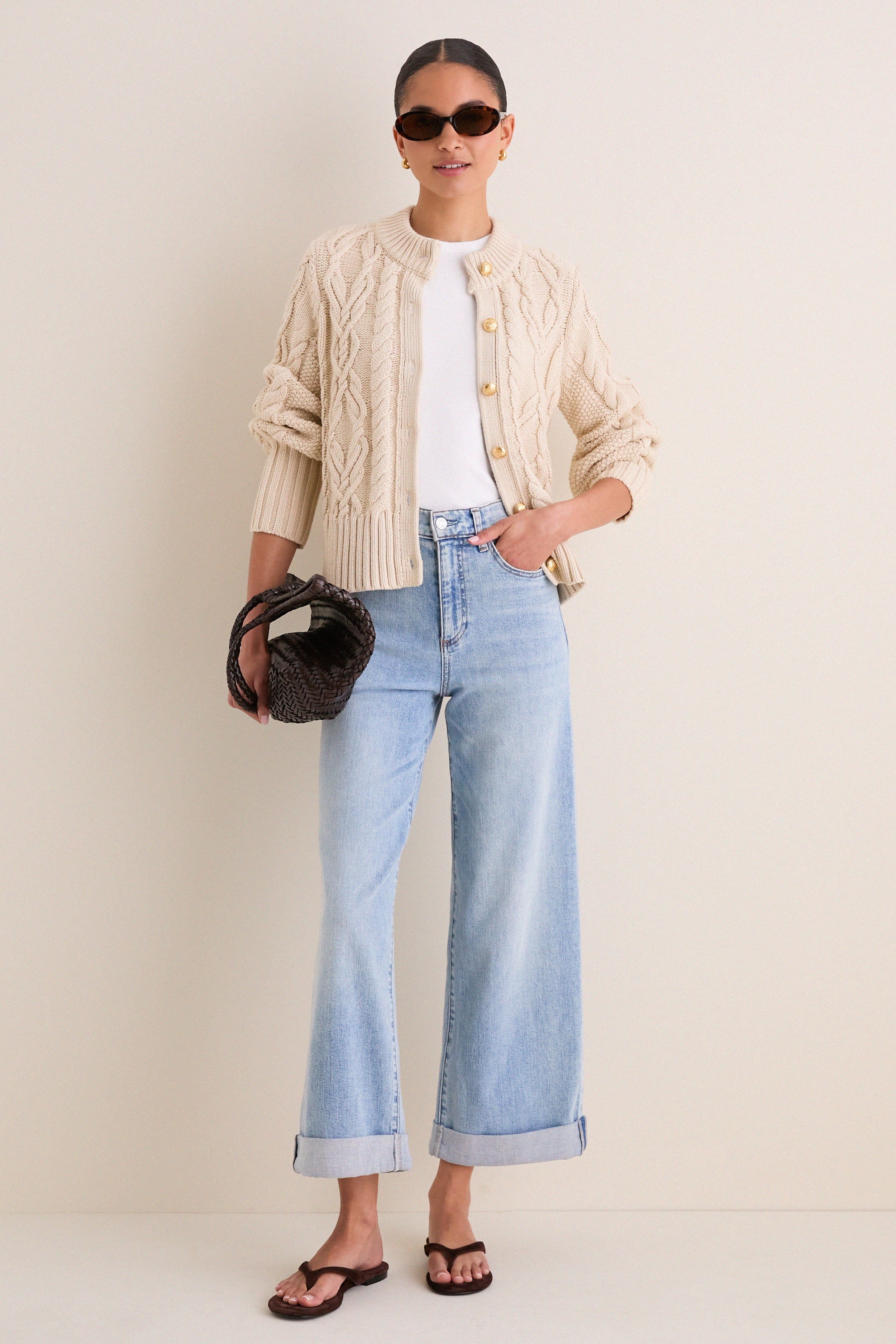 Sandstone Cotton Colette Cardigan - Image 2