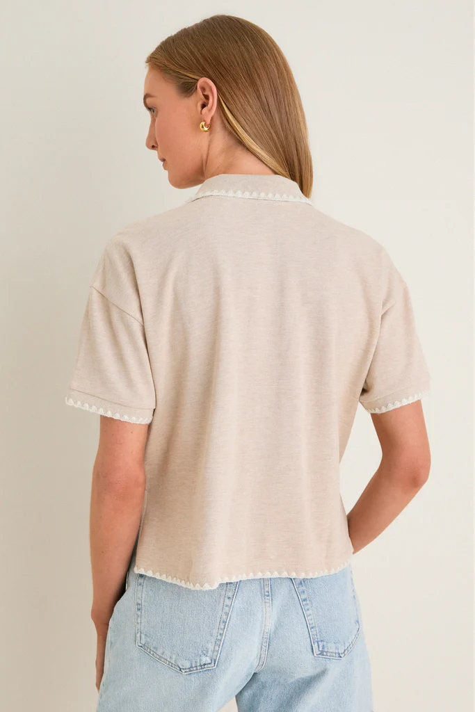 Sandstone Pique Holmes Boyfriend Polo - Image 4