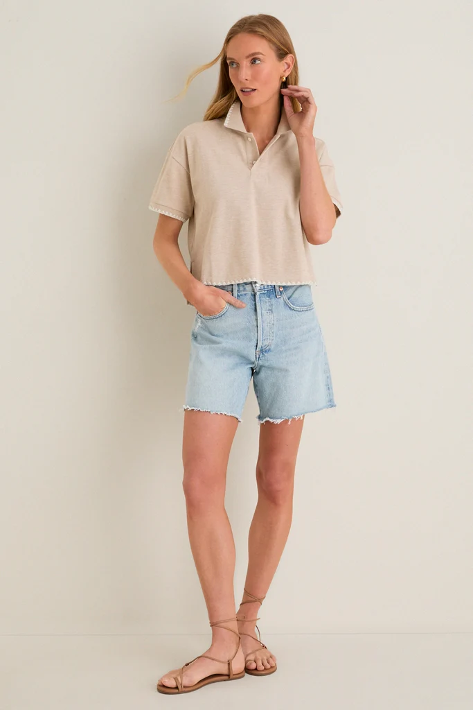 Sandstone Pique Holmes Boyfriend Polo - Image 6