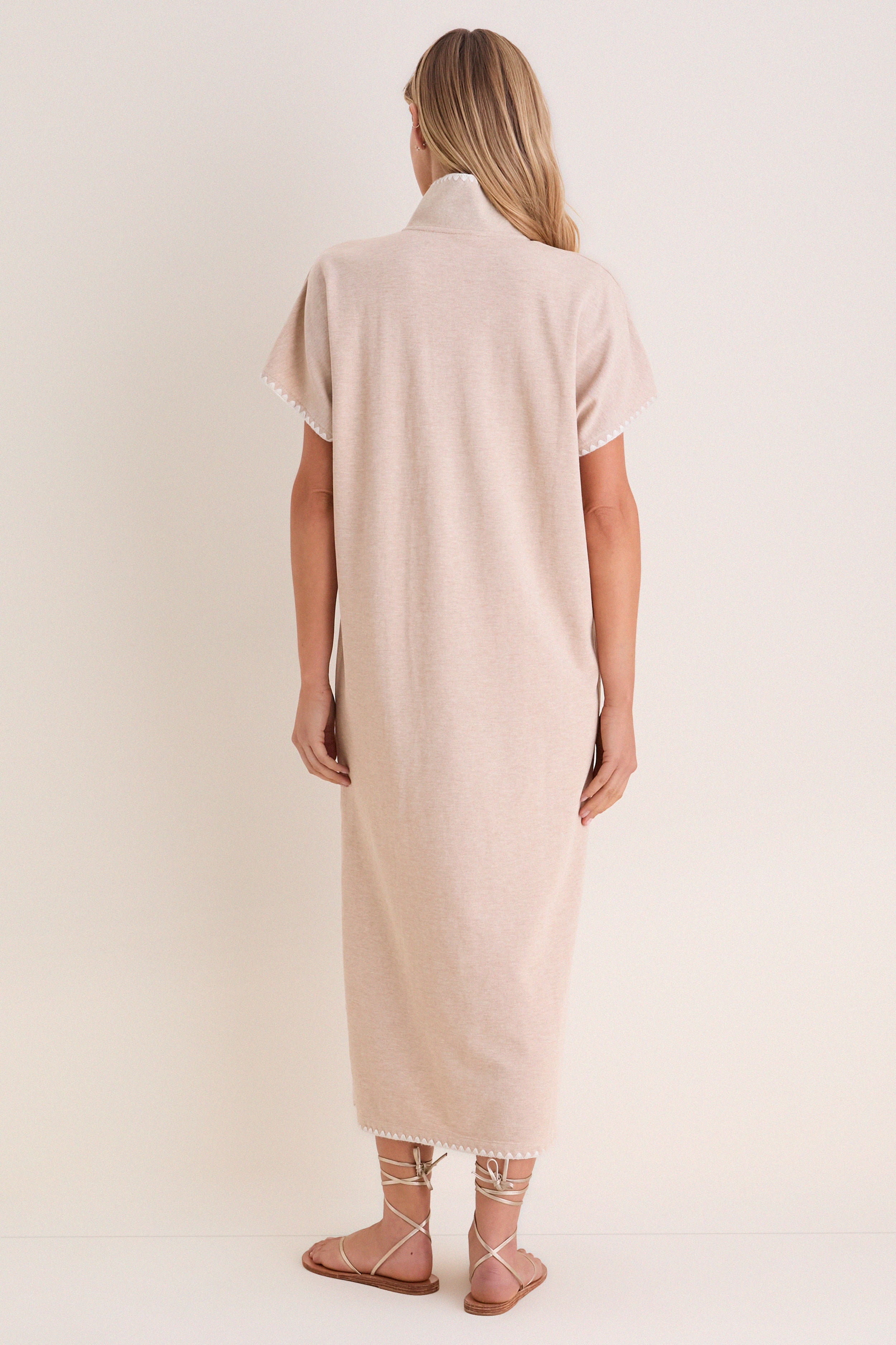 Sandstone Pique Melissa Maxi Dress - Image 4