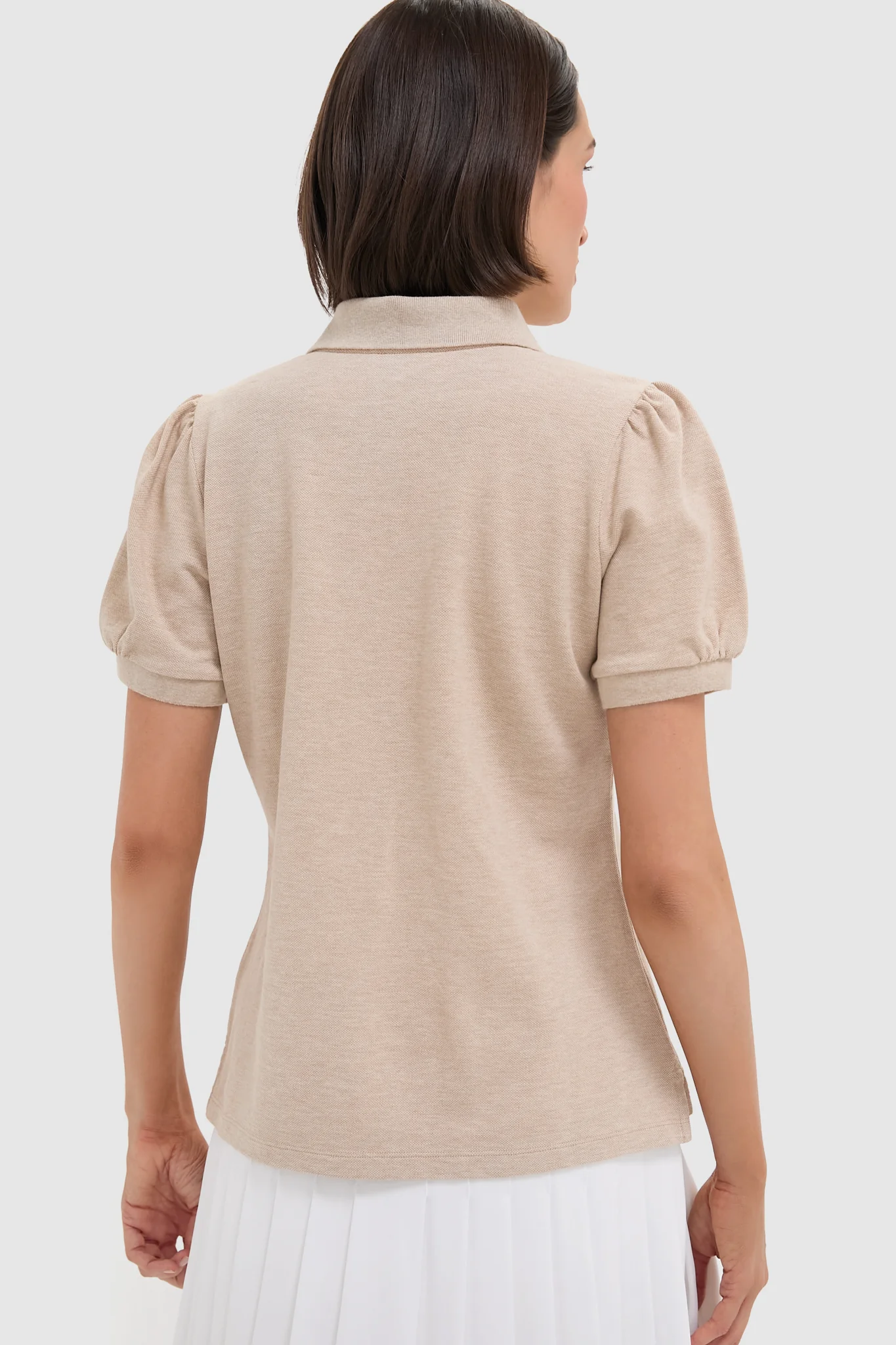Sandstone Pique Puff Sleeve Peggy Polo - Image 4