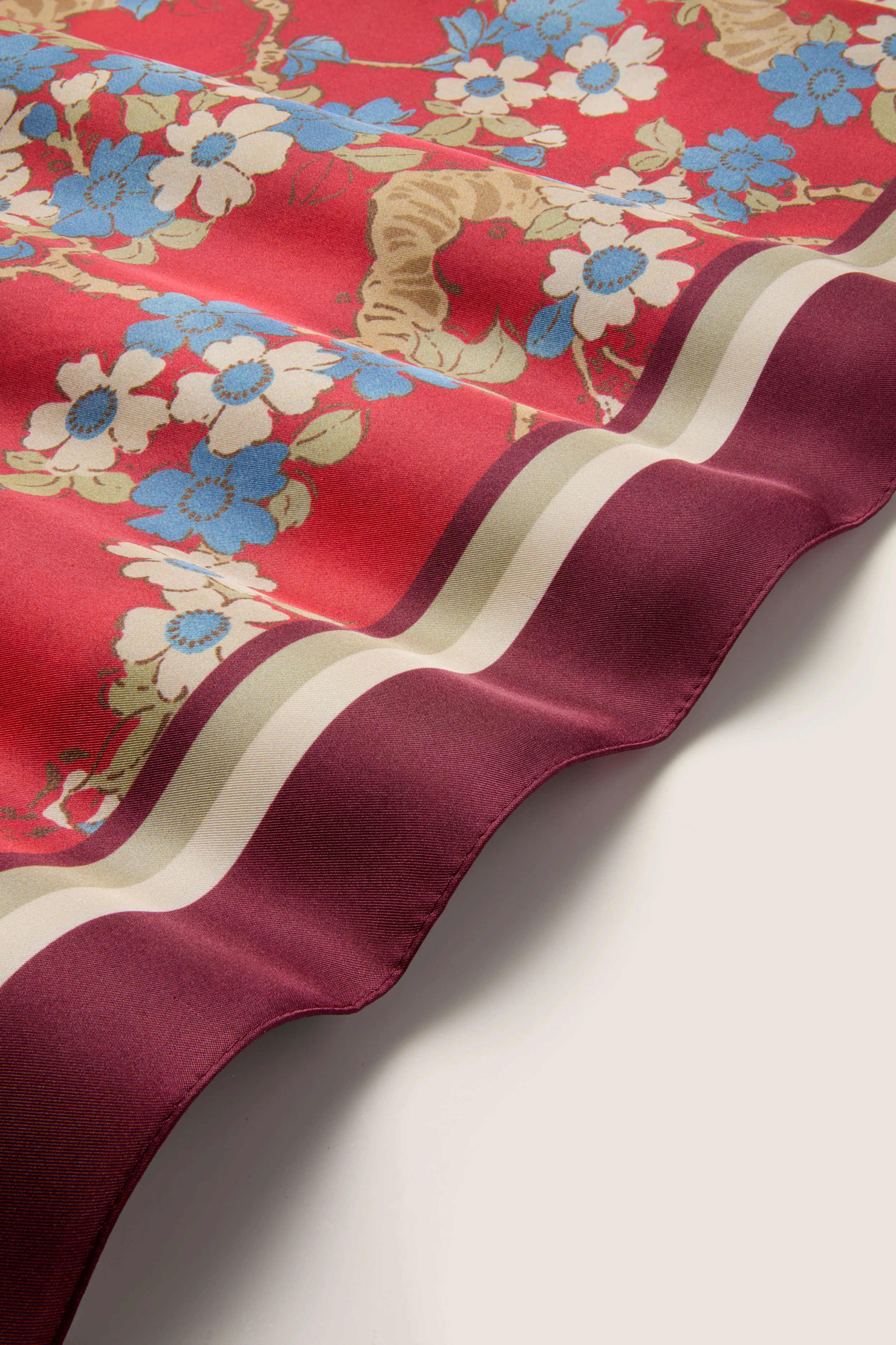 Scarlet Sakura Medium Silk Scarf - Image 5