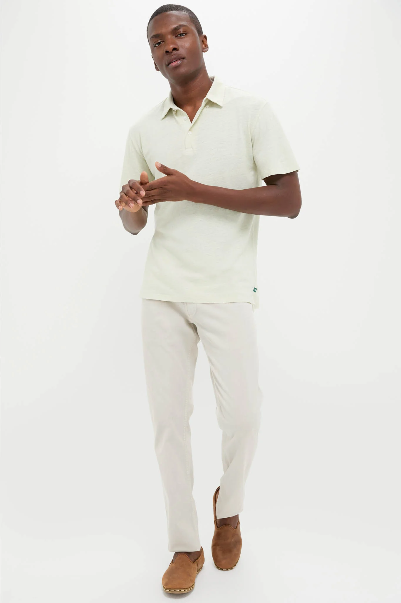 Sea Moss Drift Linen Polo - Image 6