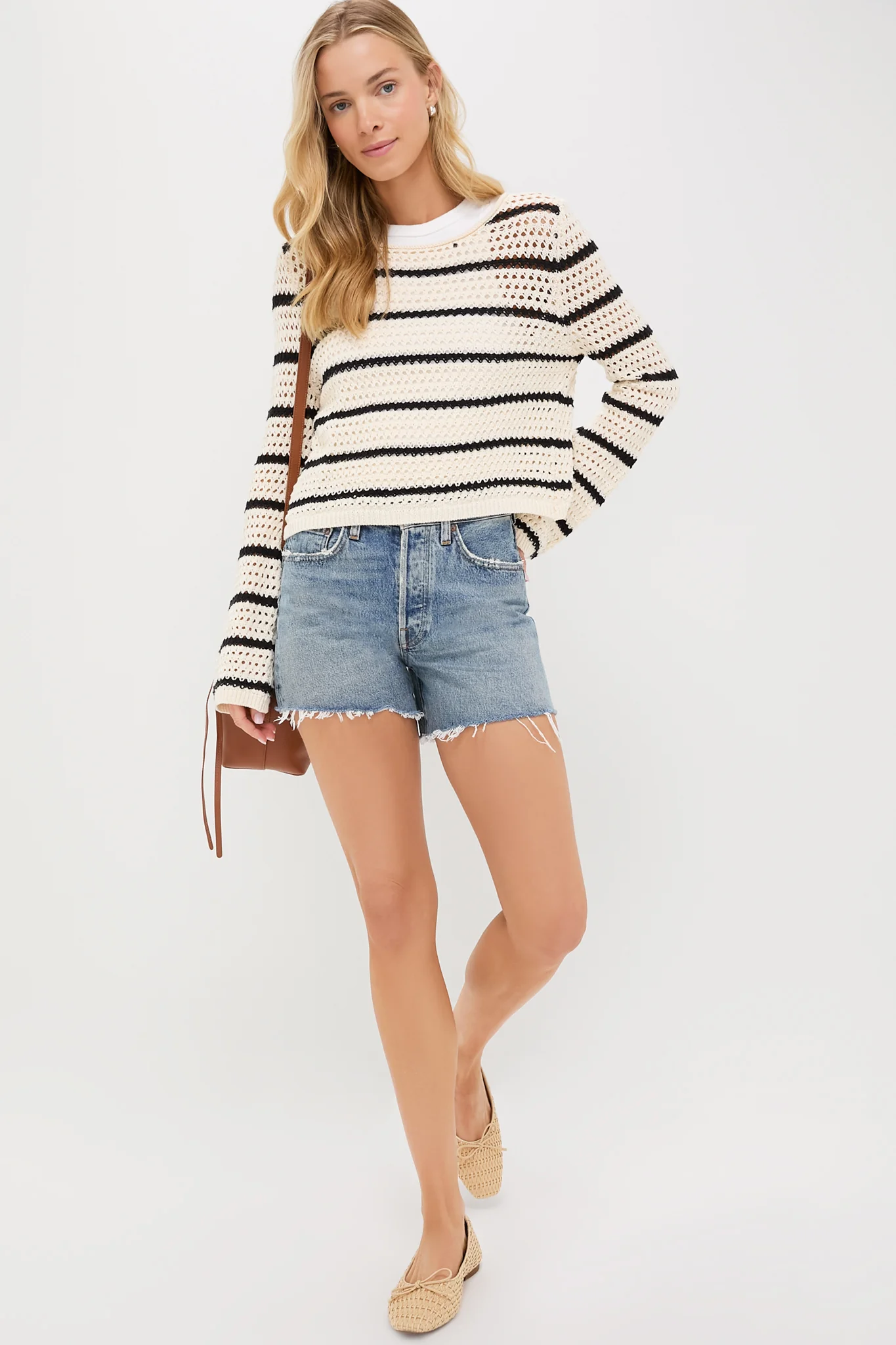 Sea Salt Kit Stripe Crochet Sweater - Image 2