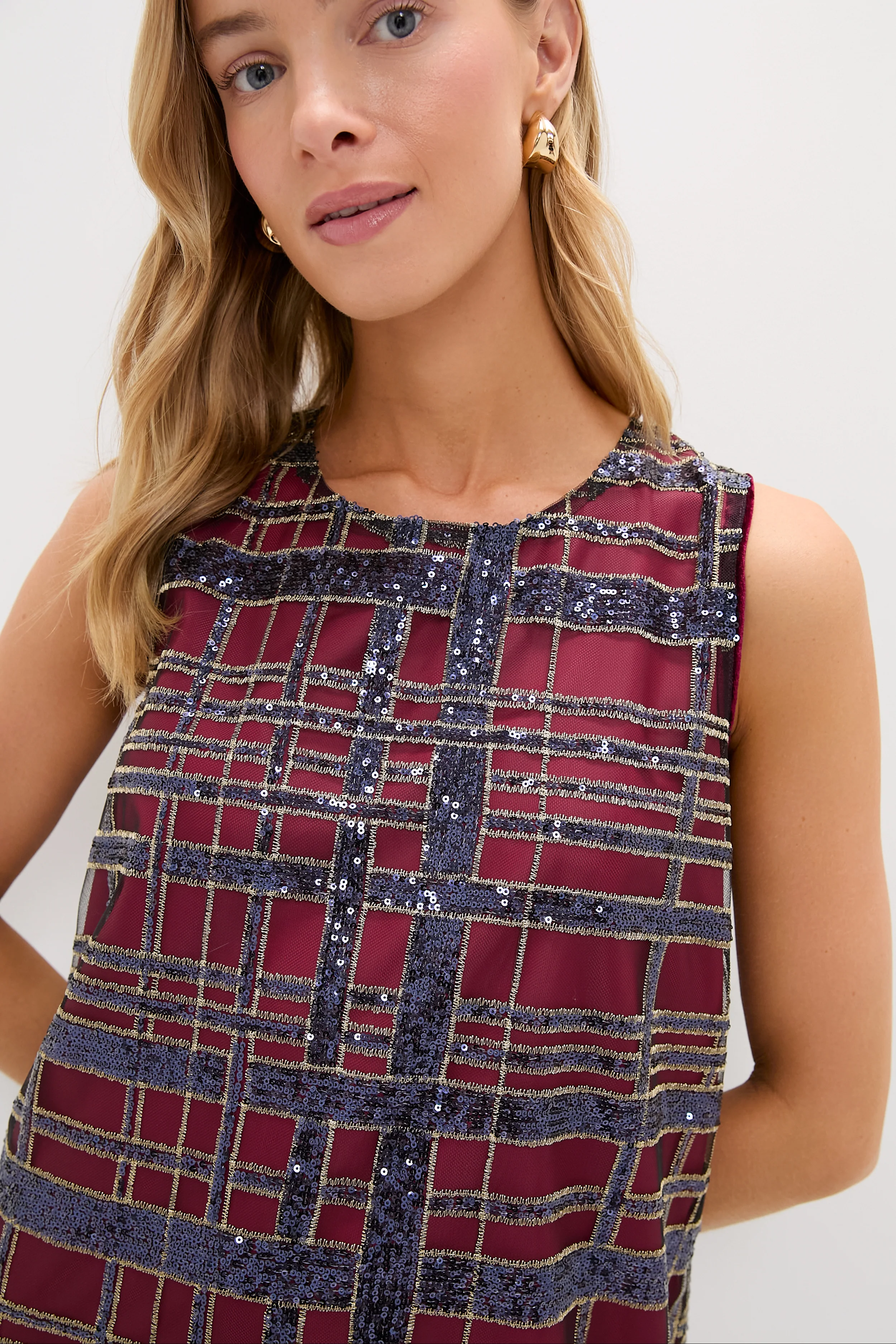 Sequin Plaid Marlowe Dress - Image 5