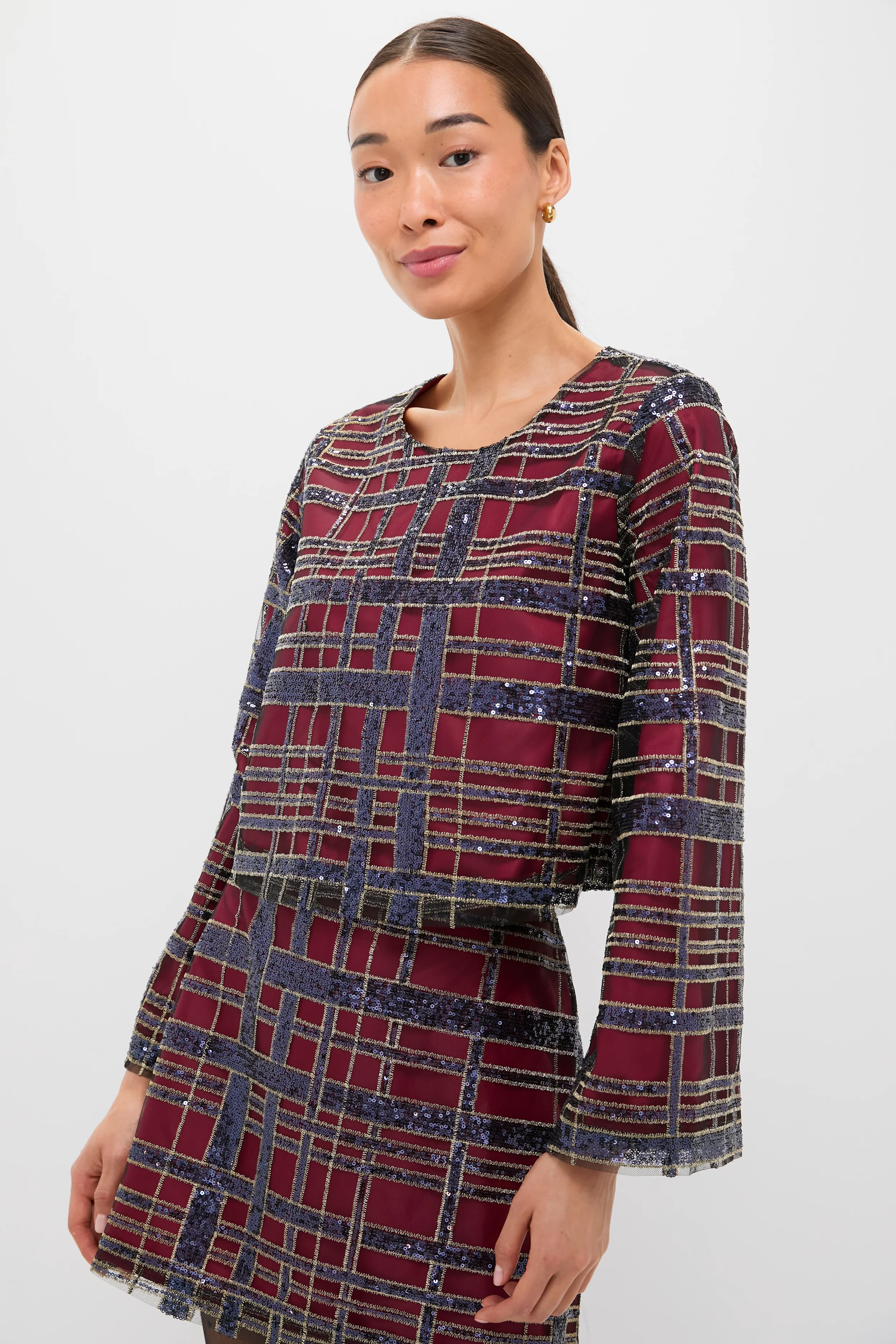 Sequin Plaid Maxine Top - Image 3