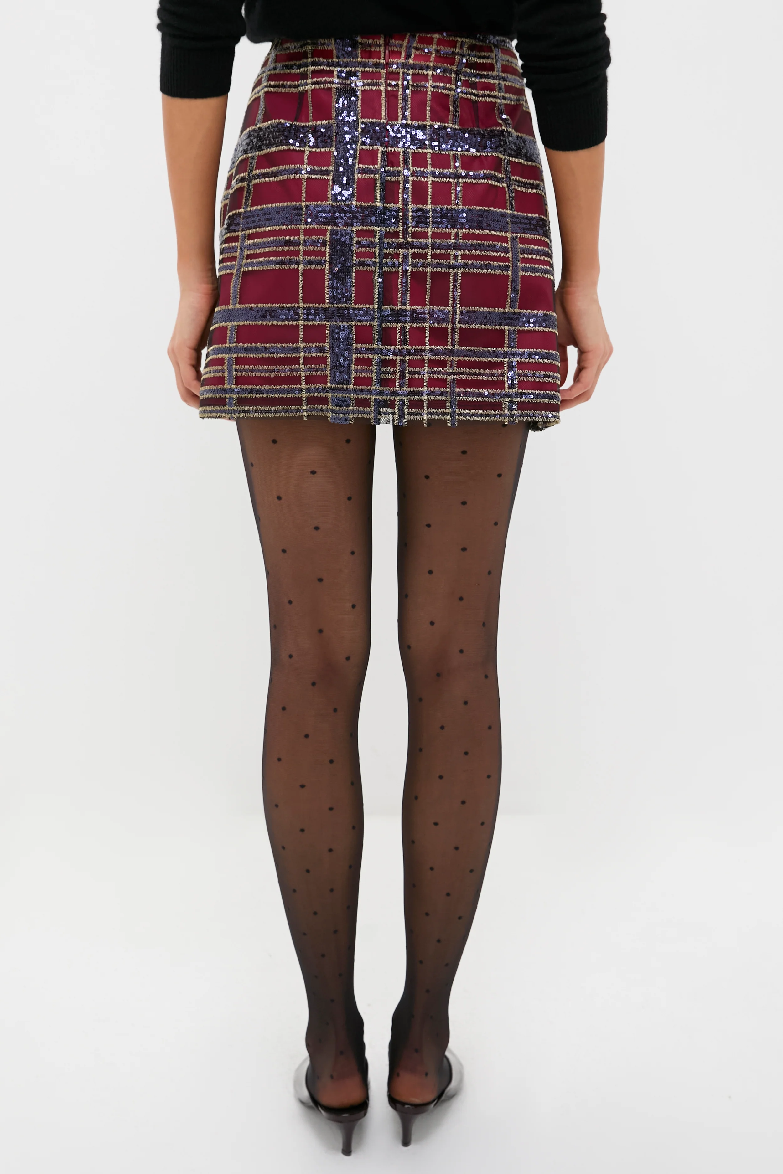 Sequin Plaid Meg Skirt - Image 4