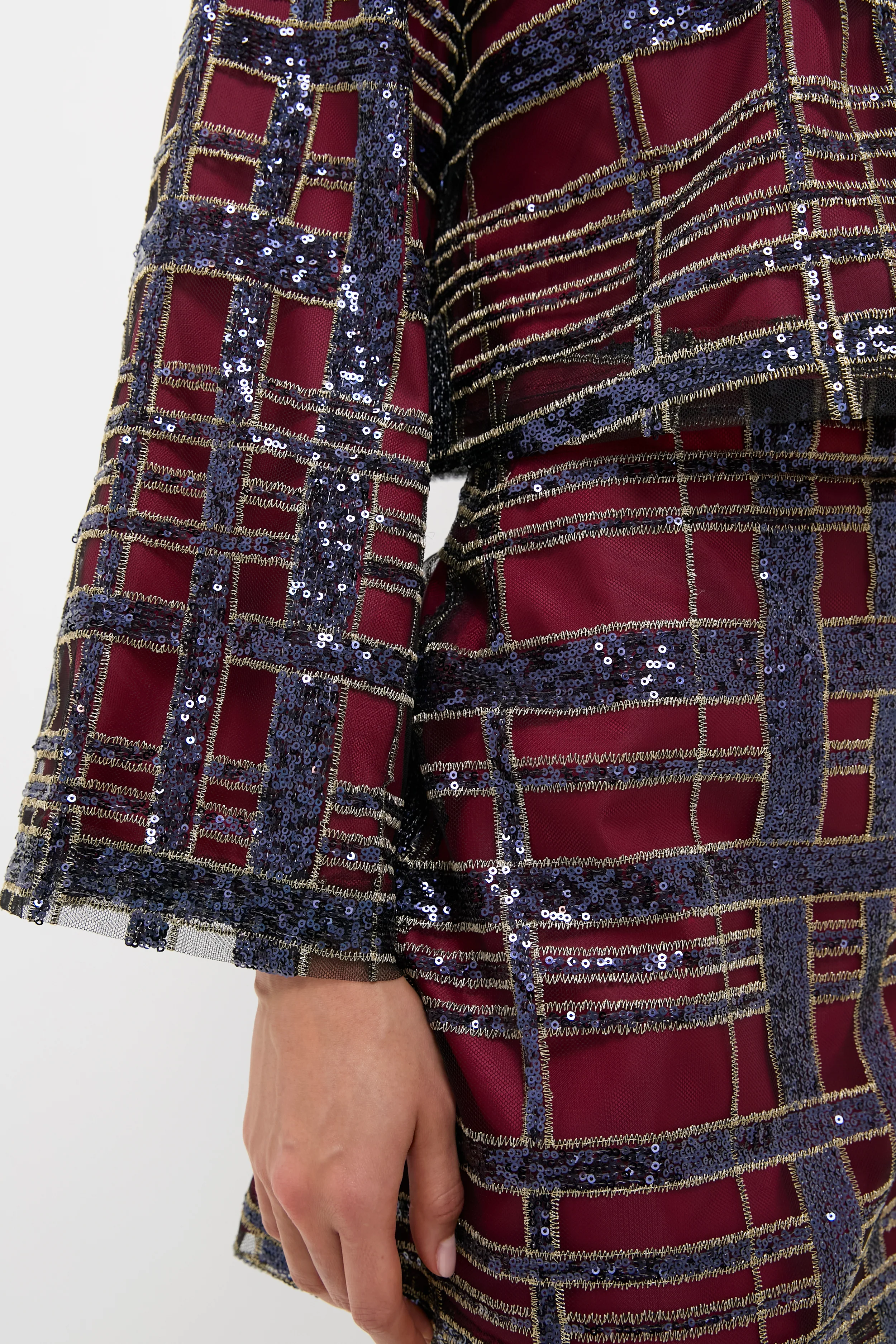 Sequin Plaid Meg Skirt - Image 5