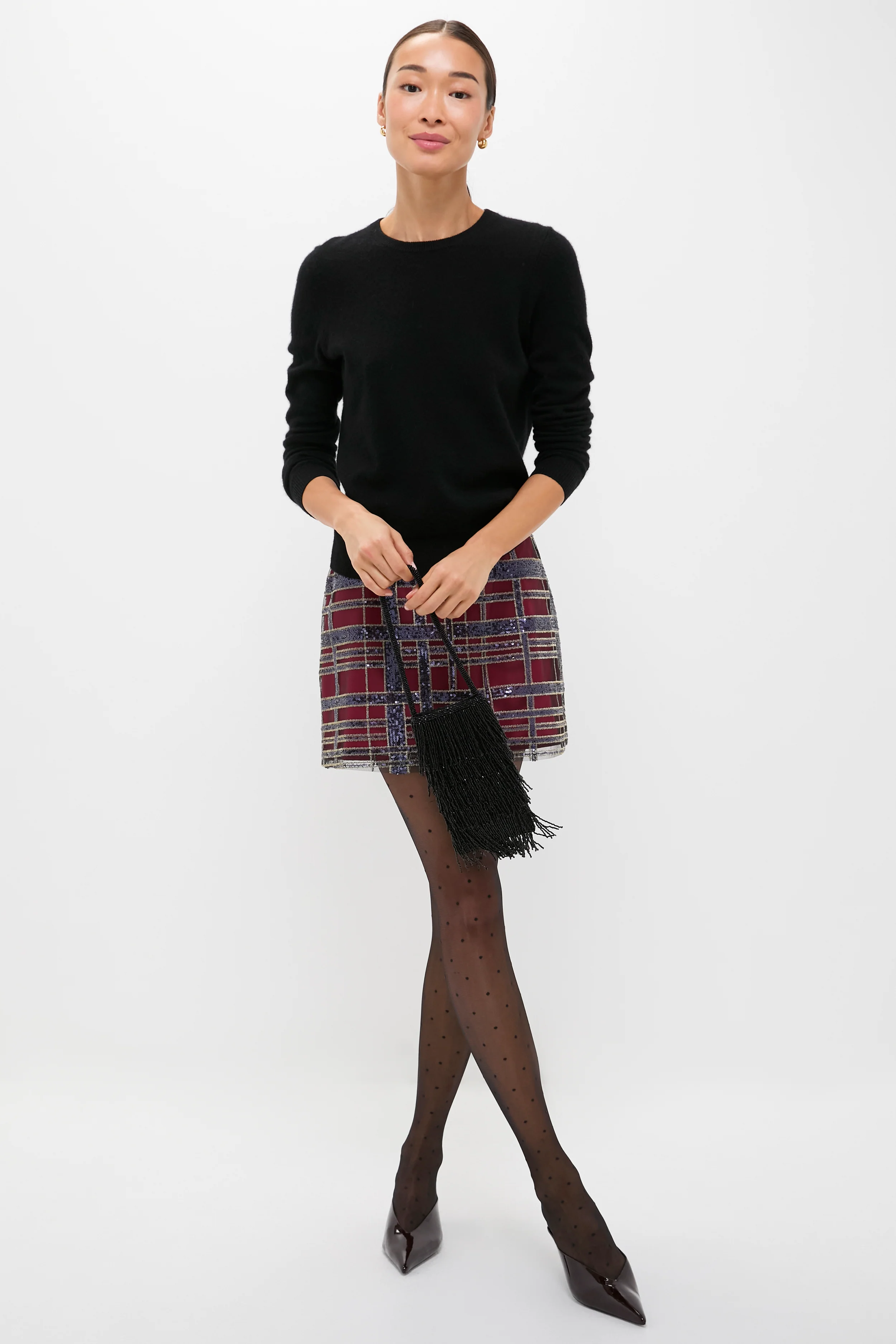 Sequin Plaid Meg Skirt - Image 7