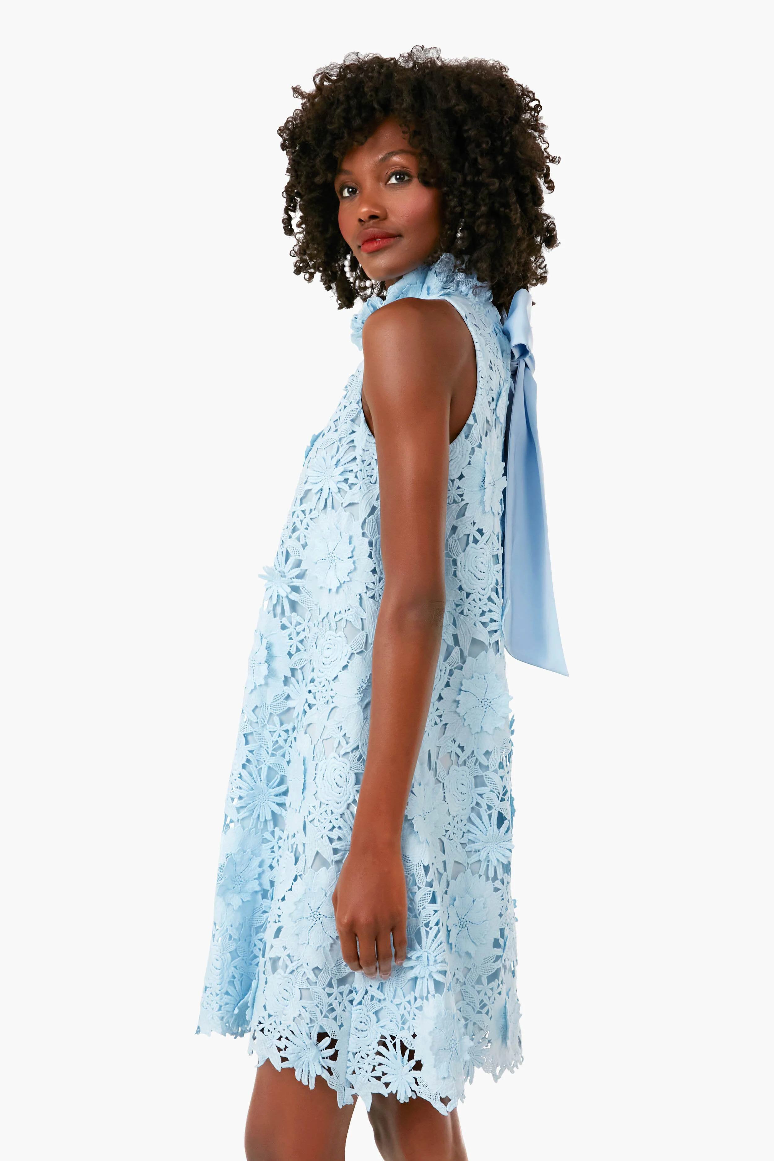 Serenity Blue Guipure Lace Blythe Dress - Image 3