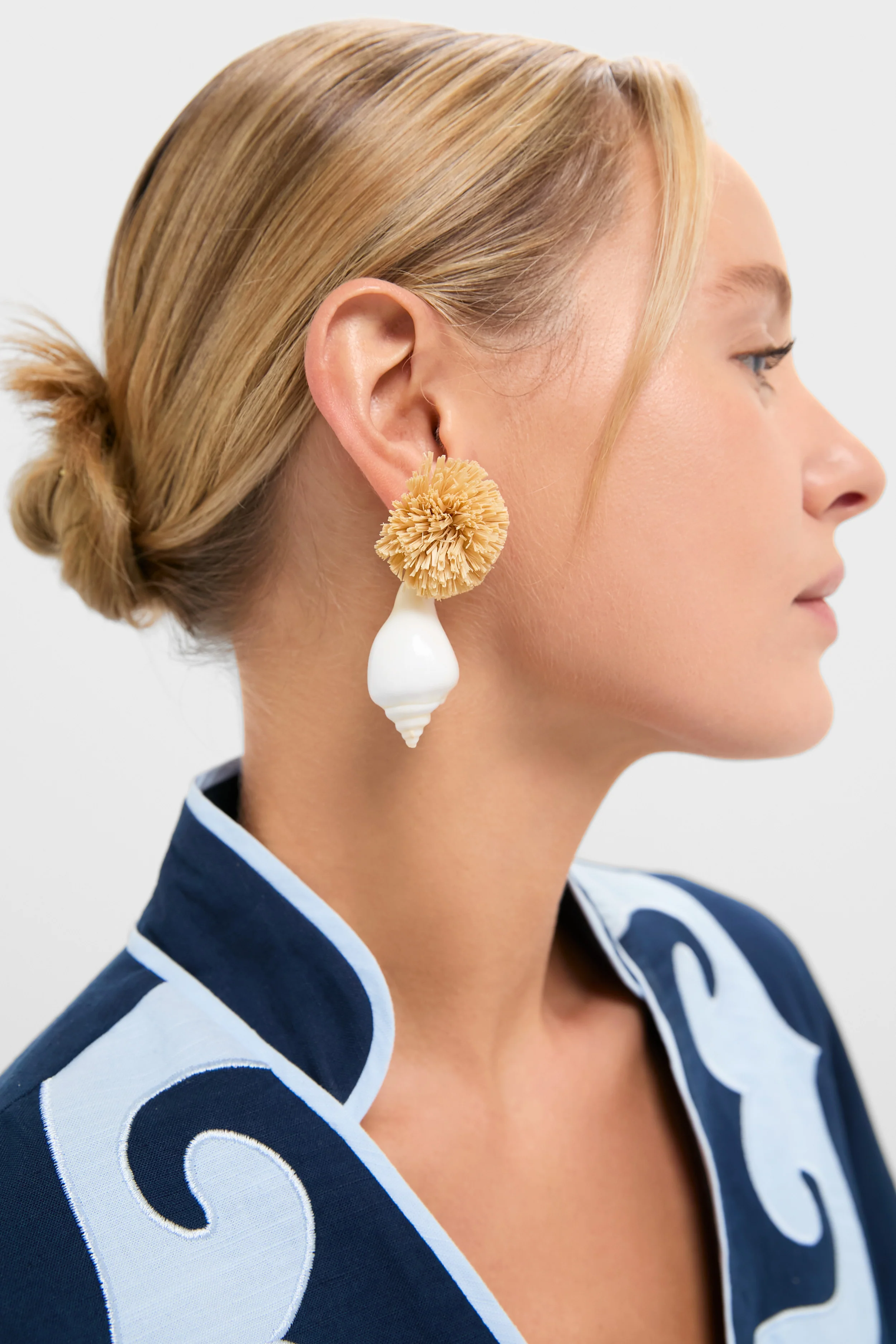 Shell and Pom Elaine Earrings - Image 2