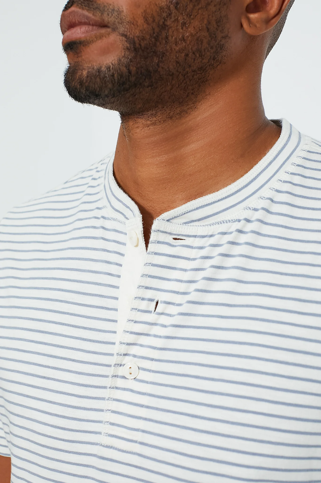 Shell Flint Stripe Short Sleeve Sunwashed Henley - Image 6