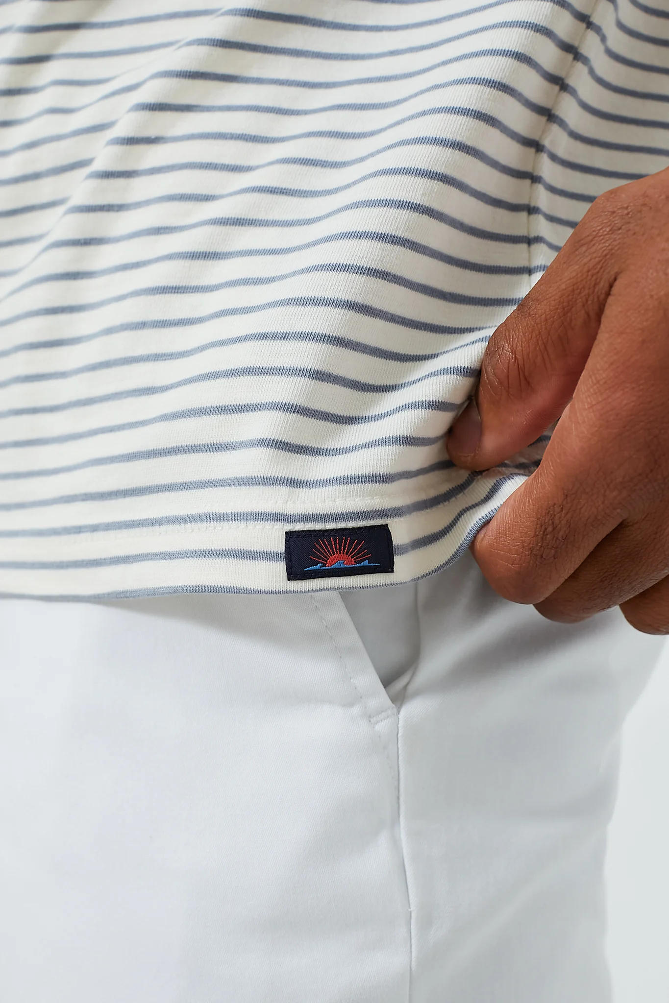 Shell Flint Stripe Short Sleeve Sunwashed Henley - Image 7