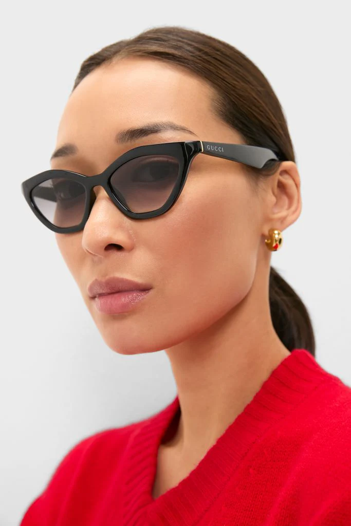 Shiny Black Cat-Eye Mods Sunglasses - Image 2