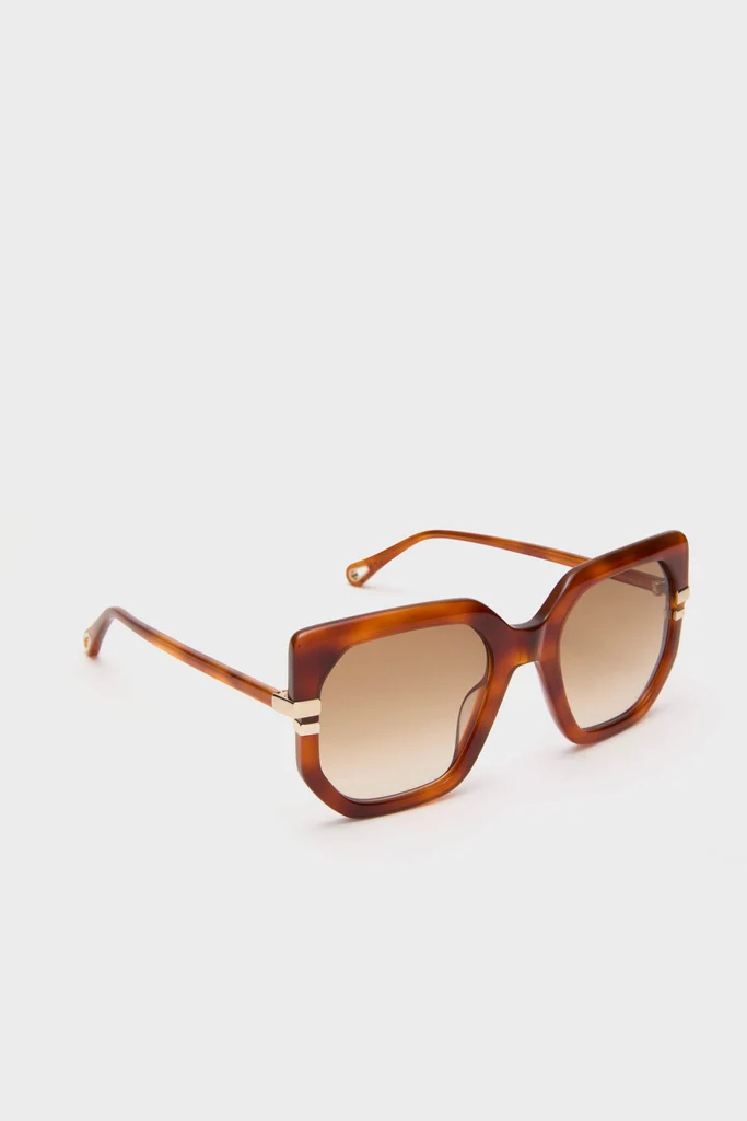 Shiny Blonde Havana West Sunglasses - Image 4