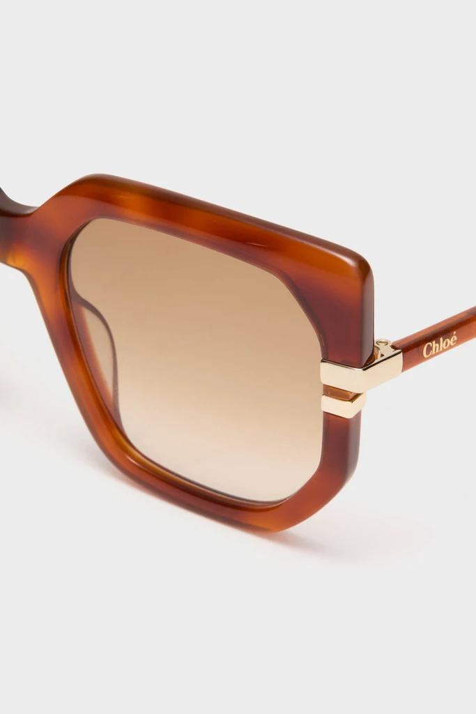 Shiny Blonde Havana West Sunglasses - Image 5