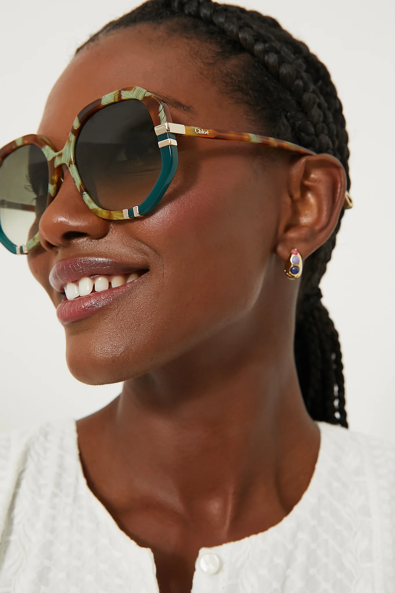 Shiny Caramel and Mint Green Spotted Havana West - Image 2