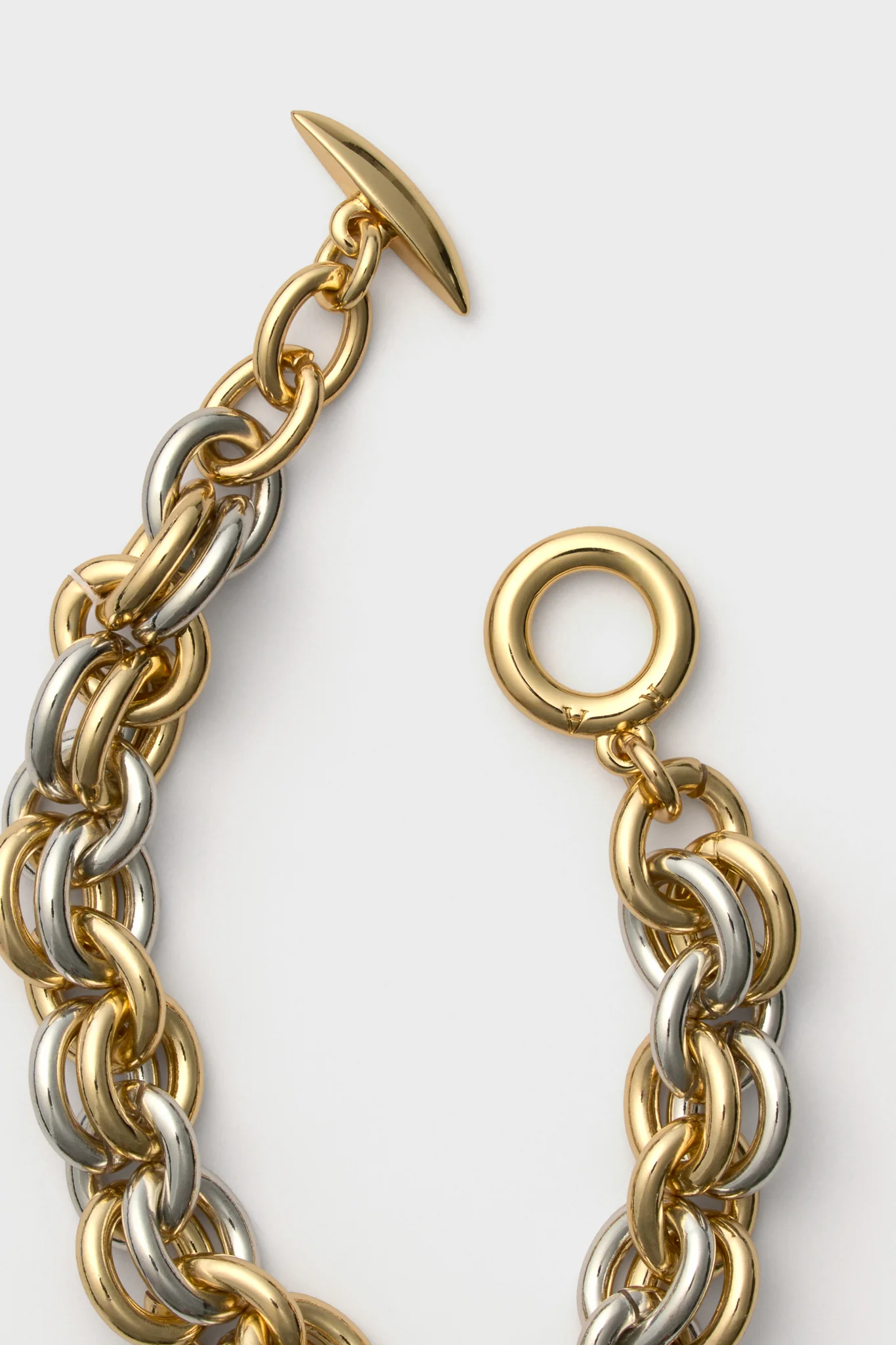 Shiny Gold and Dark Silver Lush Link Bracelet - Image 4
